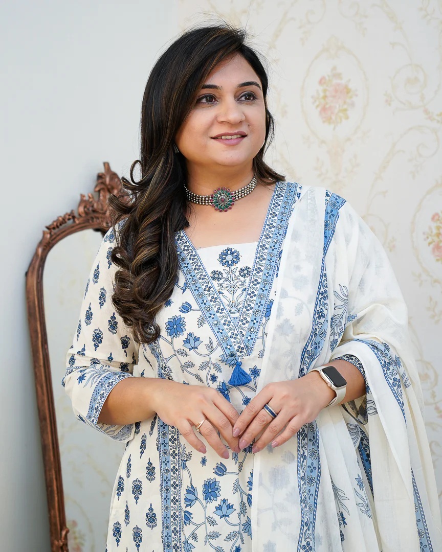 Ruhi Cotton Embroidered A-line Divider set - Image 22