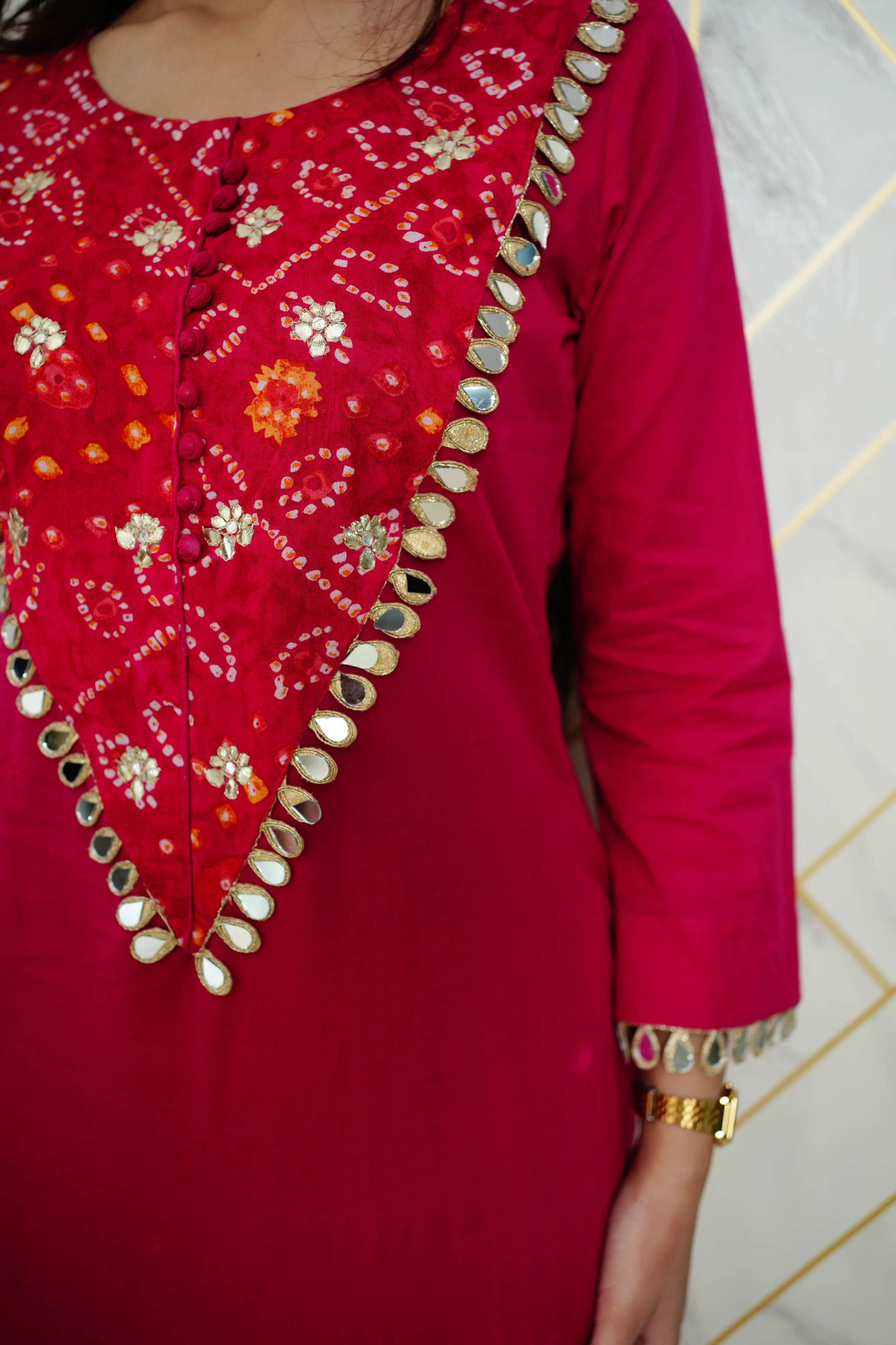 Saafi Cotton Mirror Deatailed Pant Set - Image 10