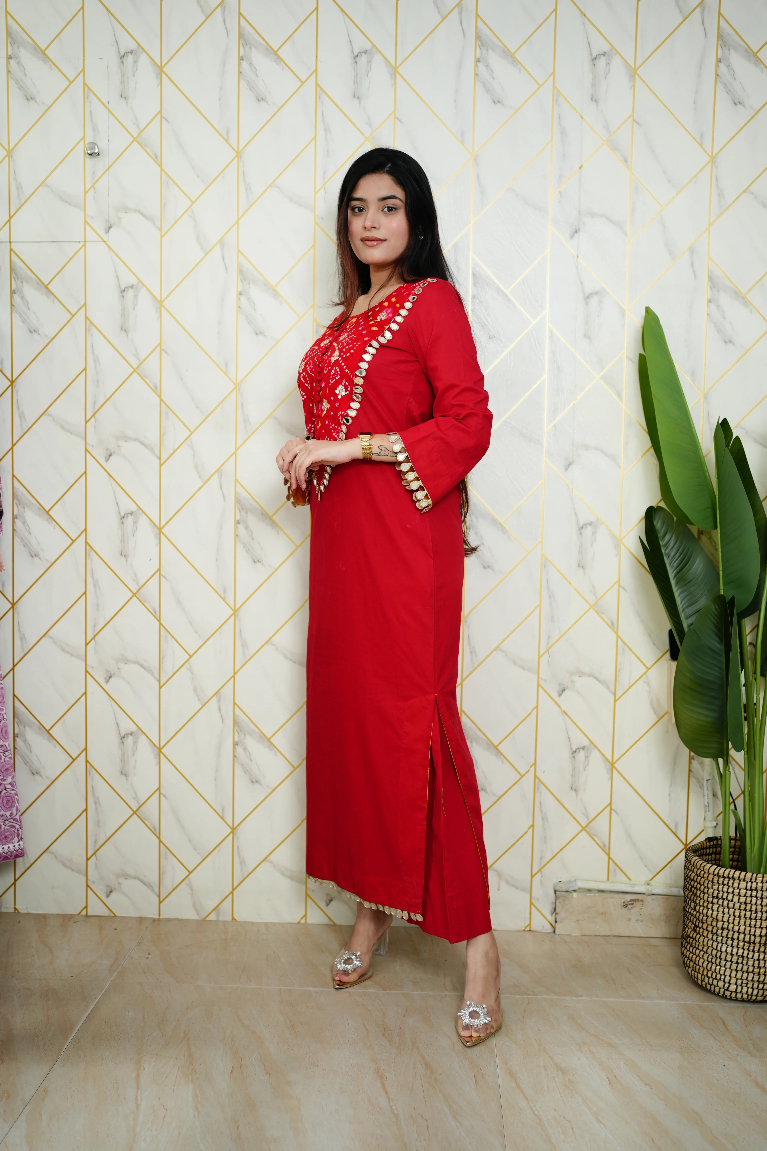 Saafi Cotton Mirror Deatailed Pant Set - Image 11