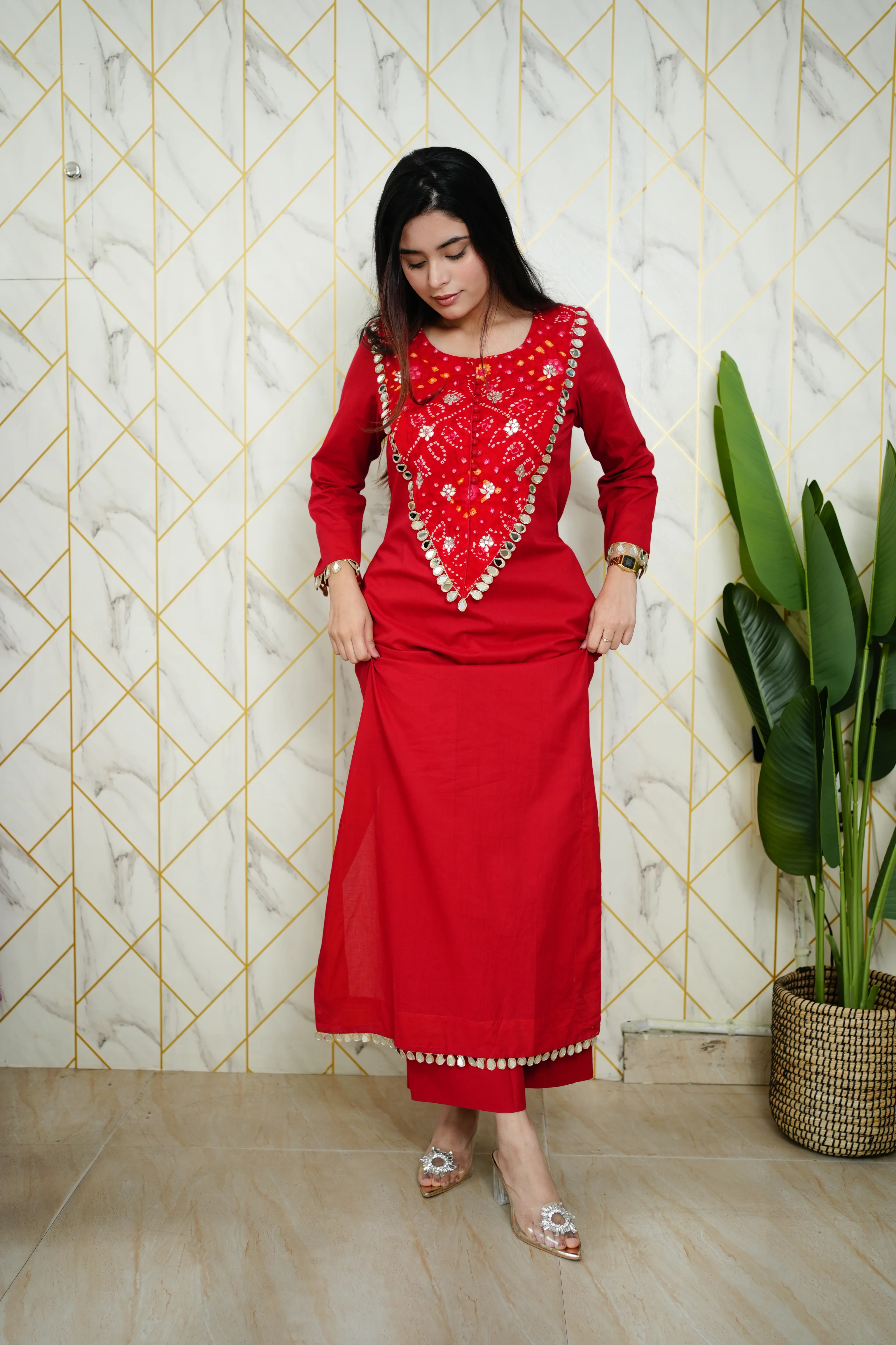 Saafi Cotton Mirror Deatailed Pant Set - Image 12
