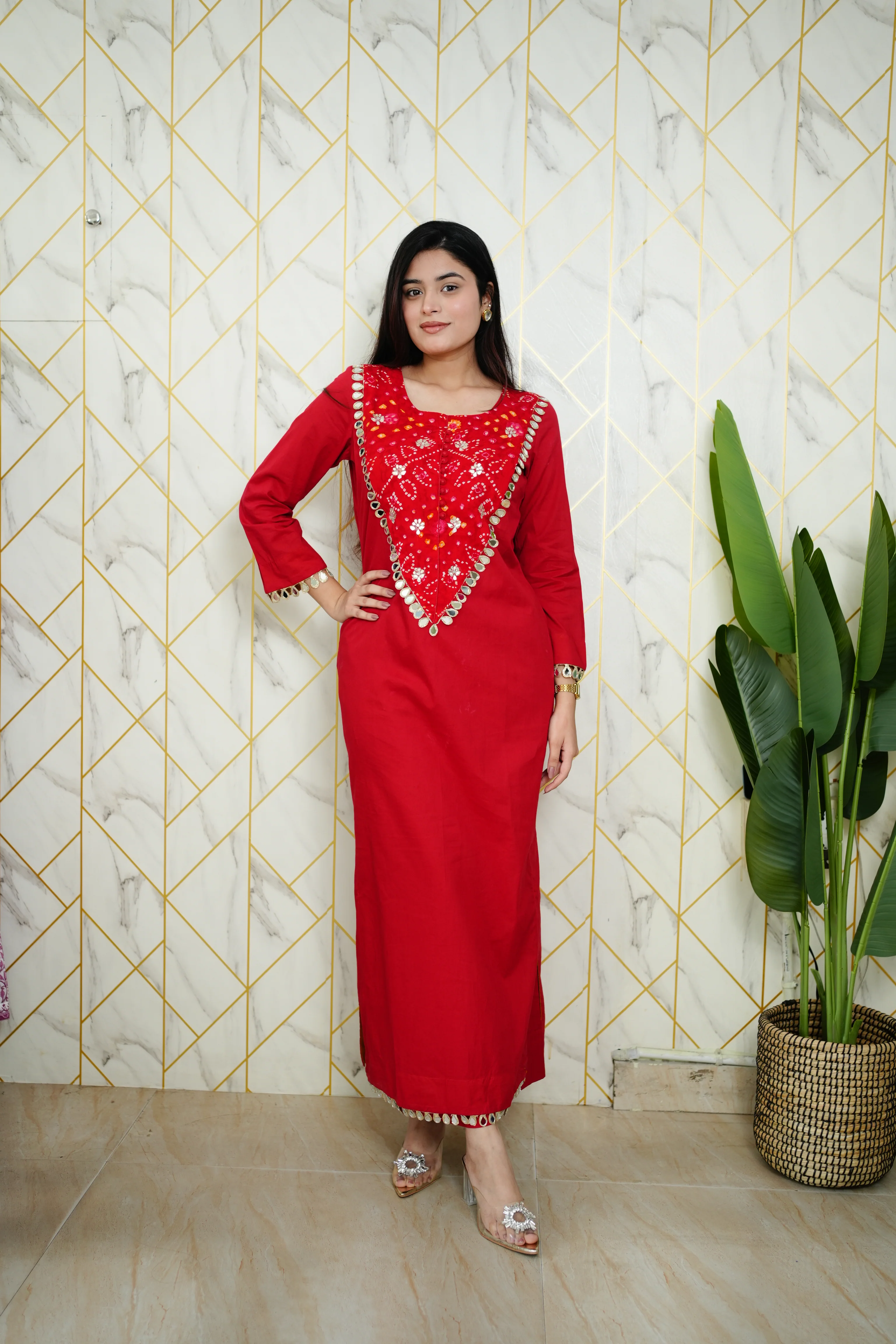 Saafi Cotton Mirror Deatailed Pant Set - Image 15