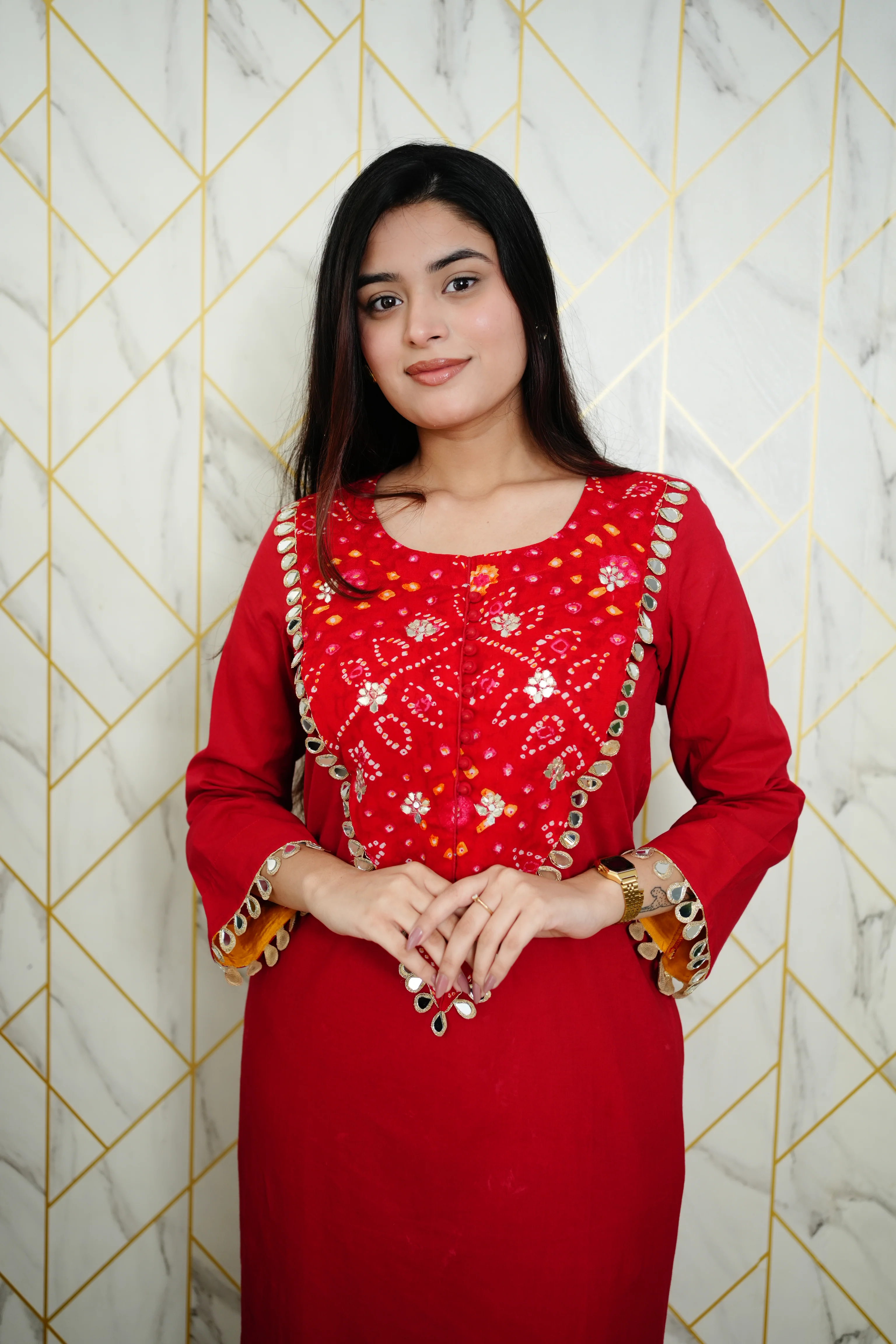 Saafi Cotton Mirror Deatailed Pant Set - Image 16