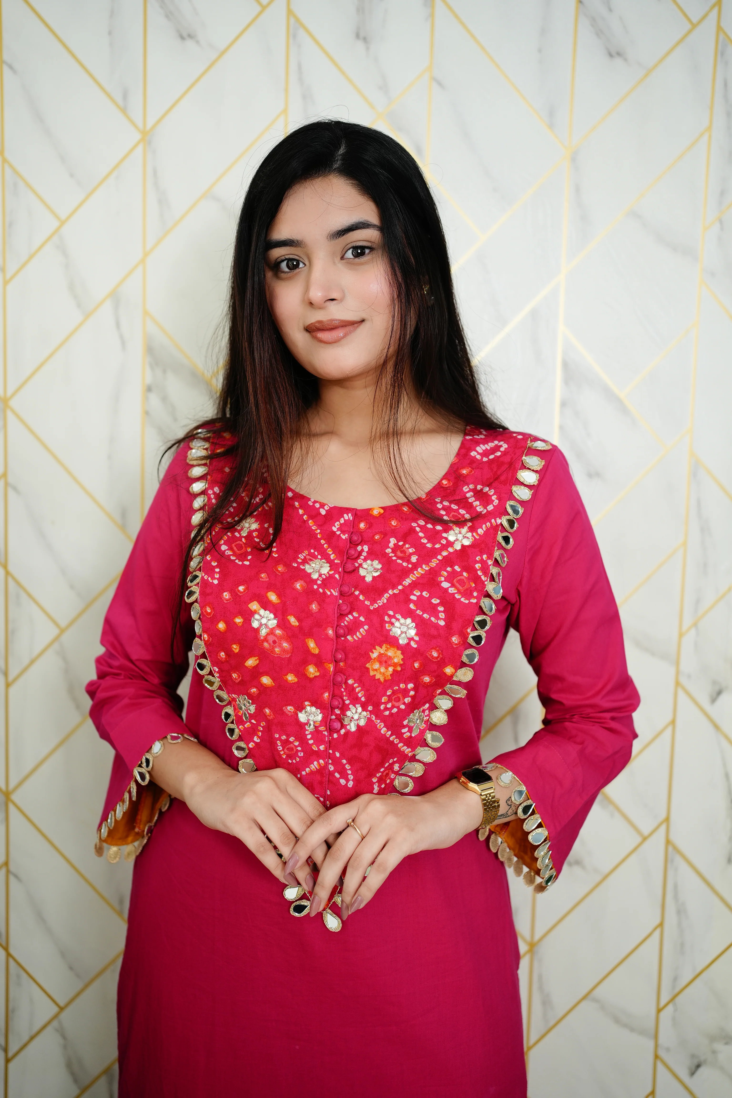 Saafi Cotton Mirror Deatailed Pant Set - Image 4