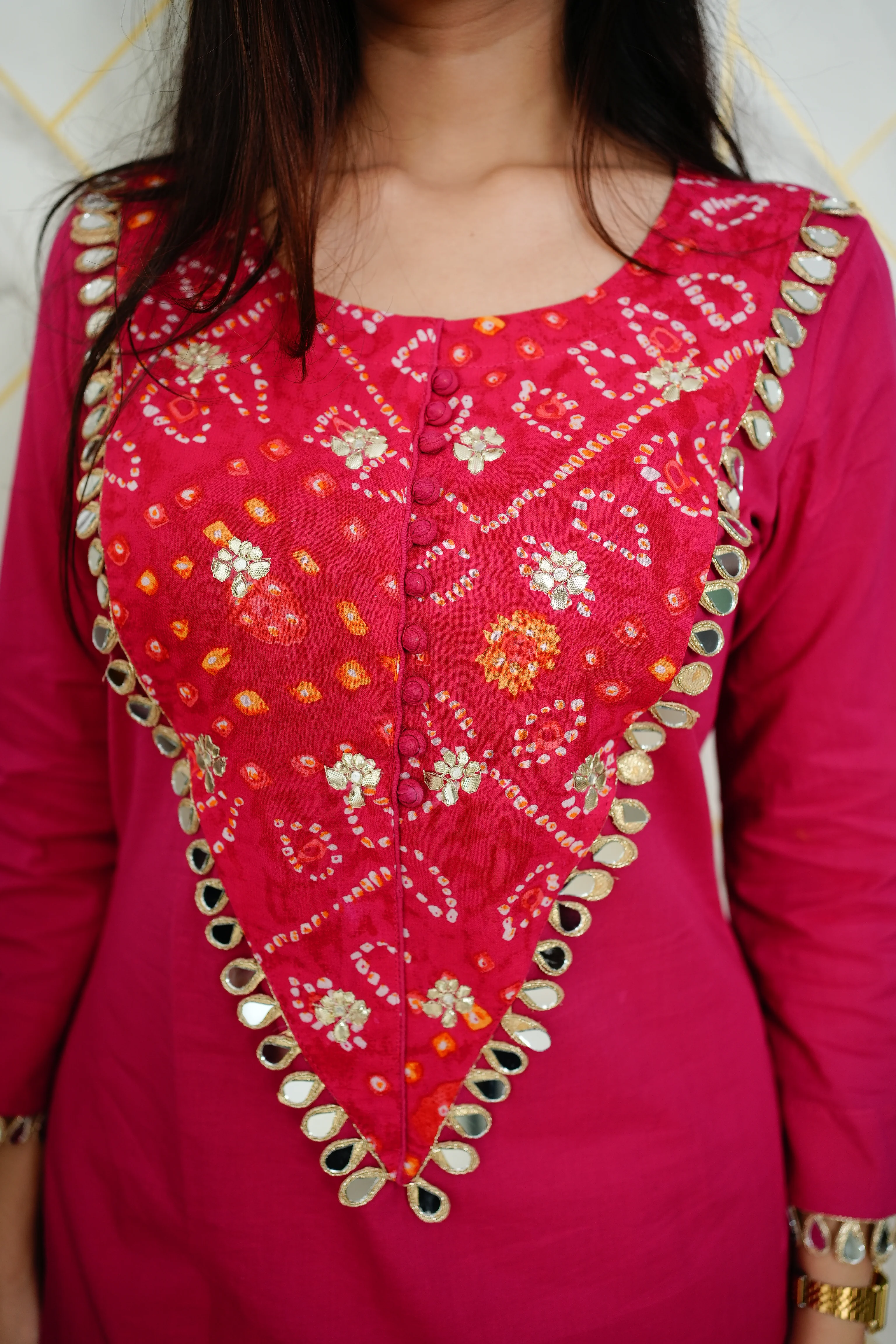 Saafi Cotton Mirror Deatailed Pant Set - Image 6