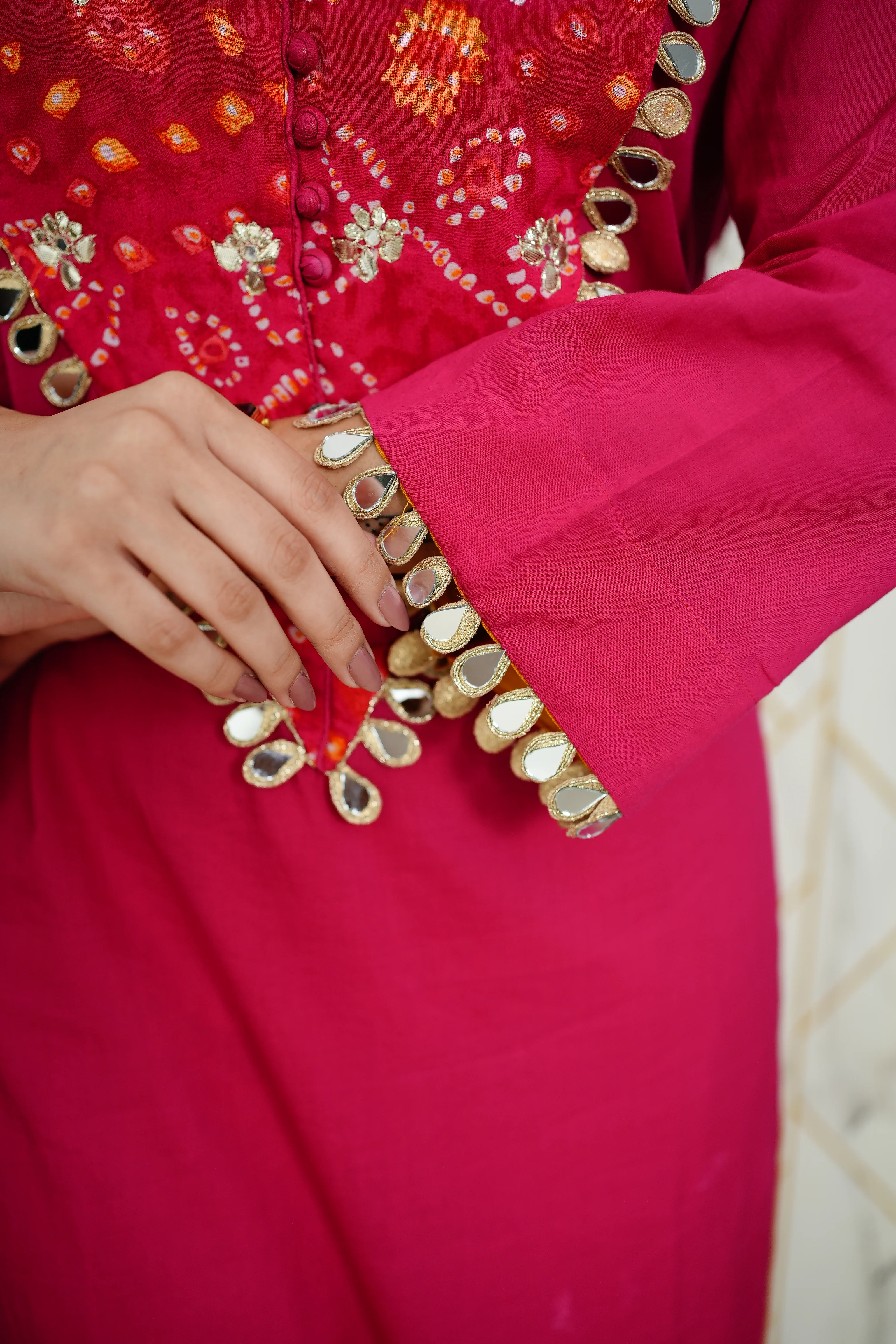 Saafi Cotton Mirror Deatailed Pant Set - Image 7