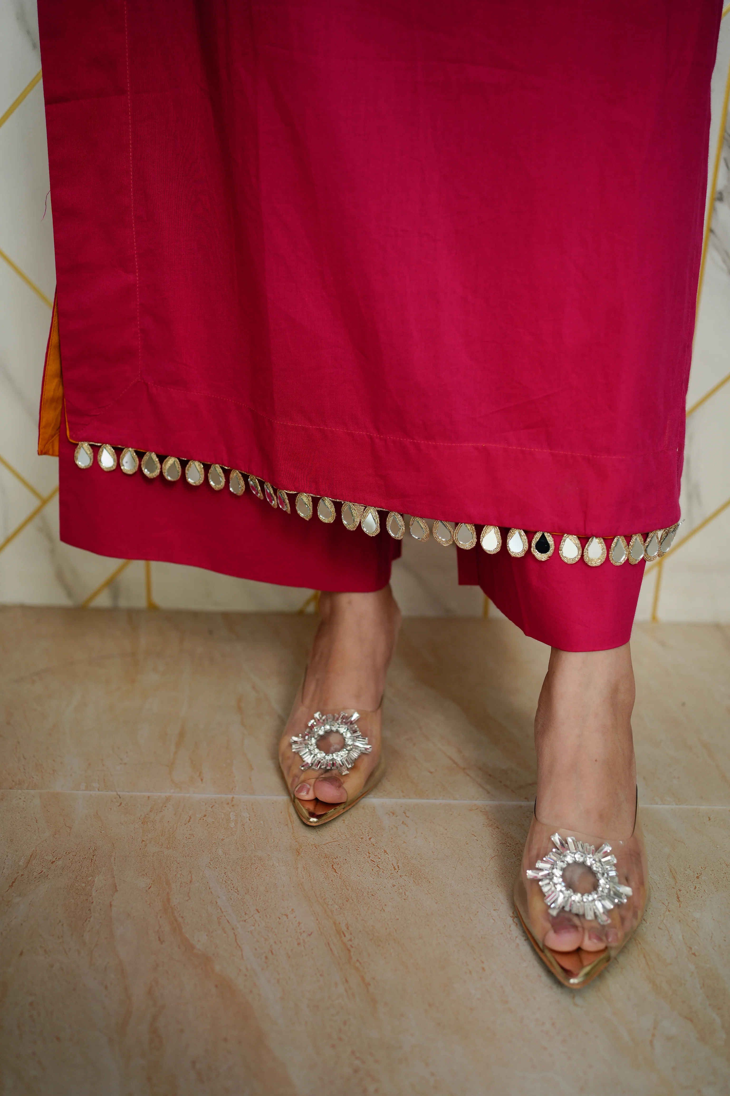 Saafi Cotton Mirror Deatailed Pant Set - Image 8