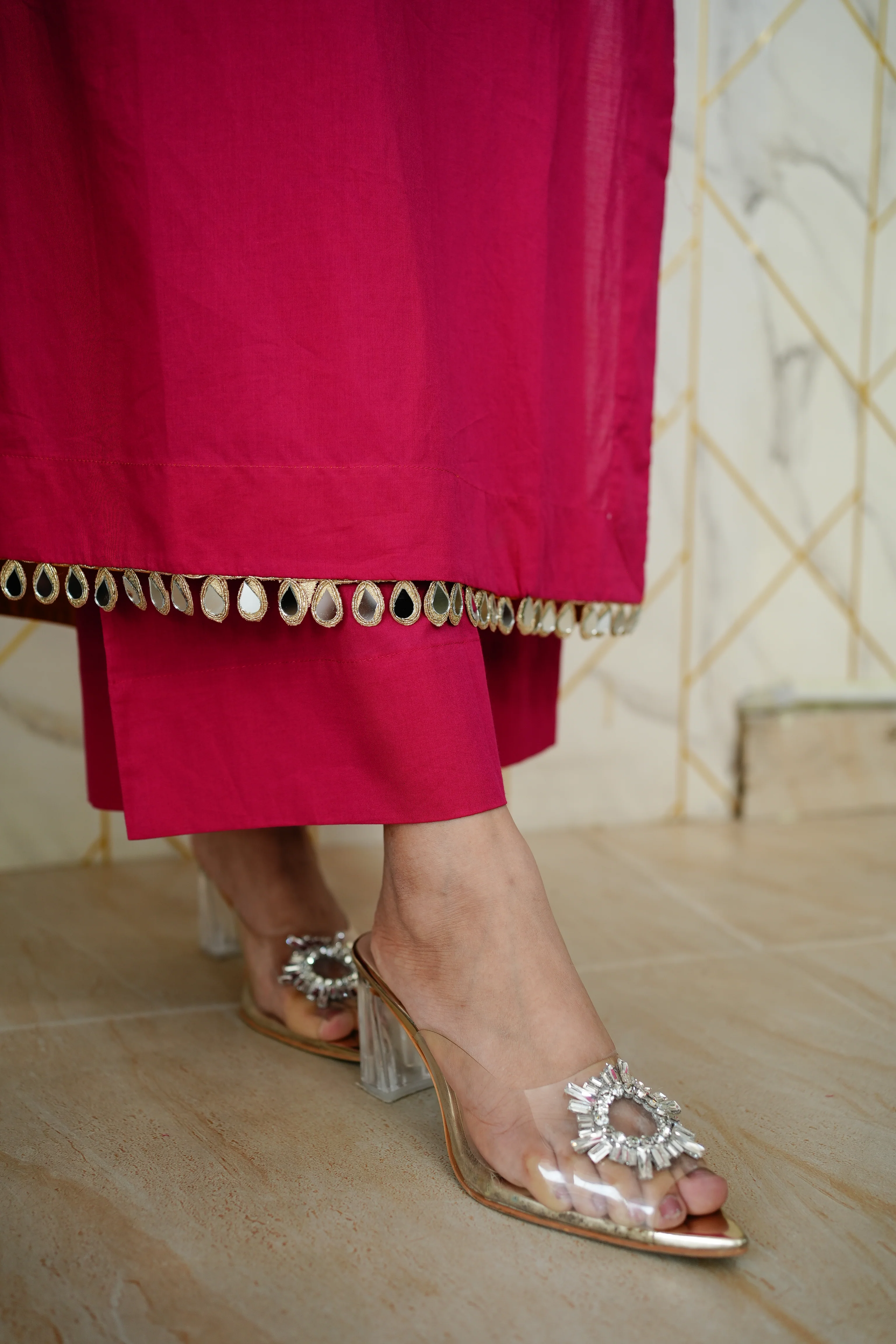 Saafi Cotton Mirror Deatailed Pant Set - Image 9