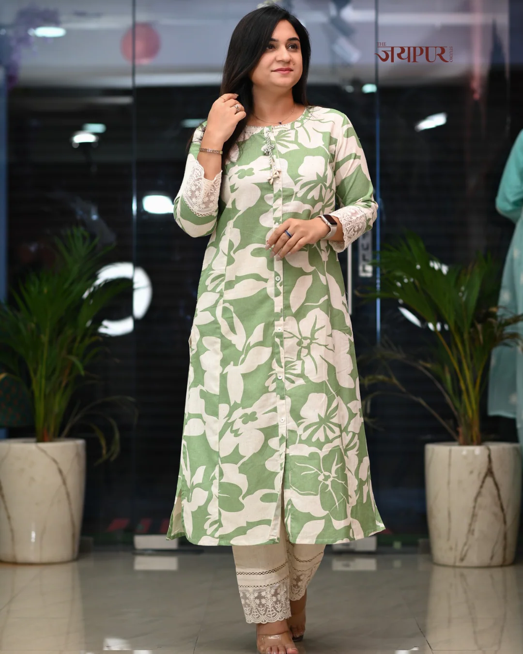 Safia Cotton A-line Pant Set - Image 3
