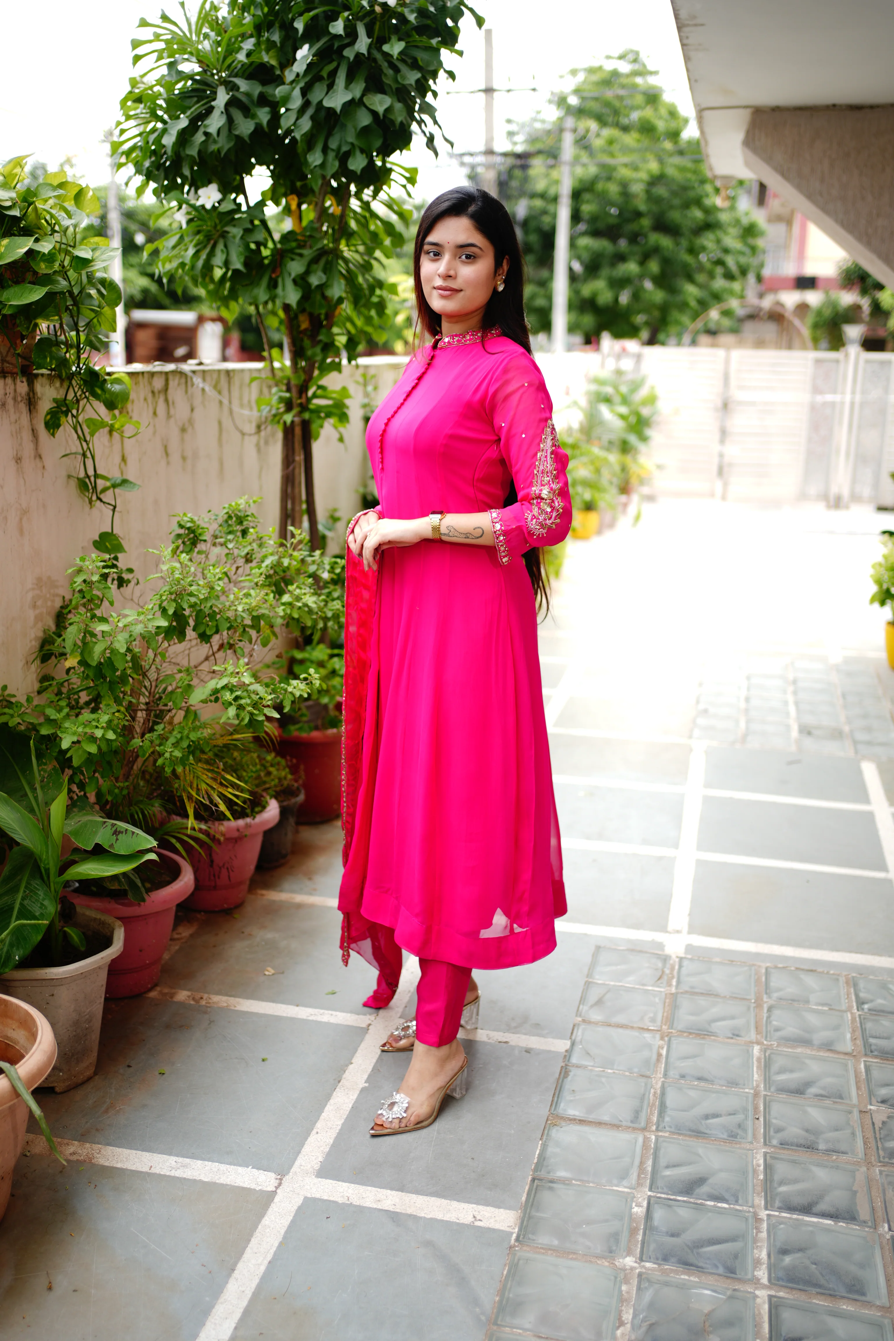 Sahaj Georgette HandEmbroidered Anarkali Set - Image 3