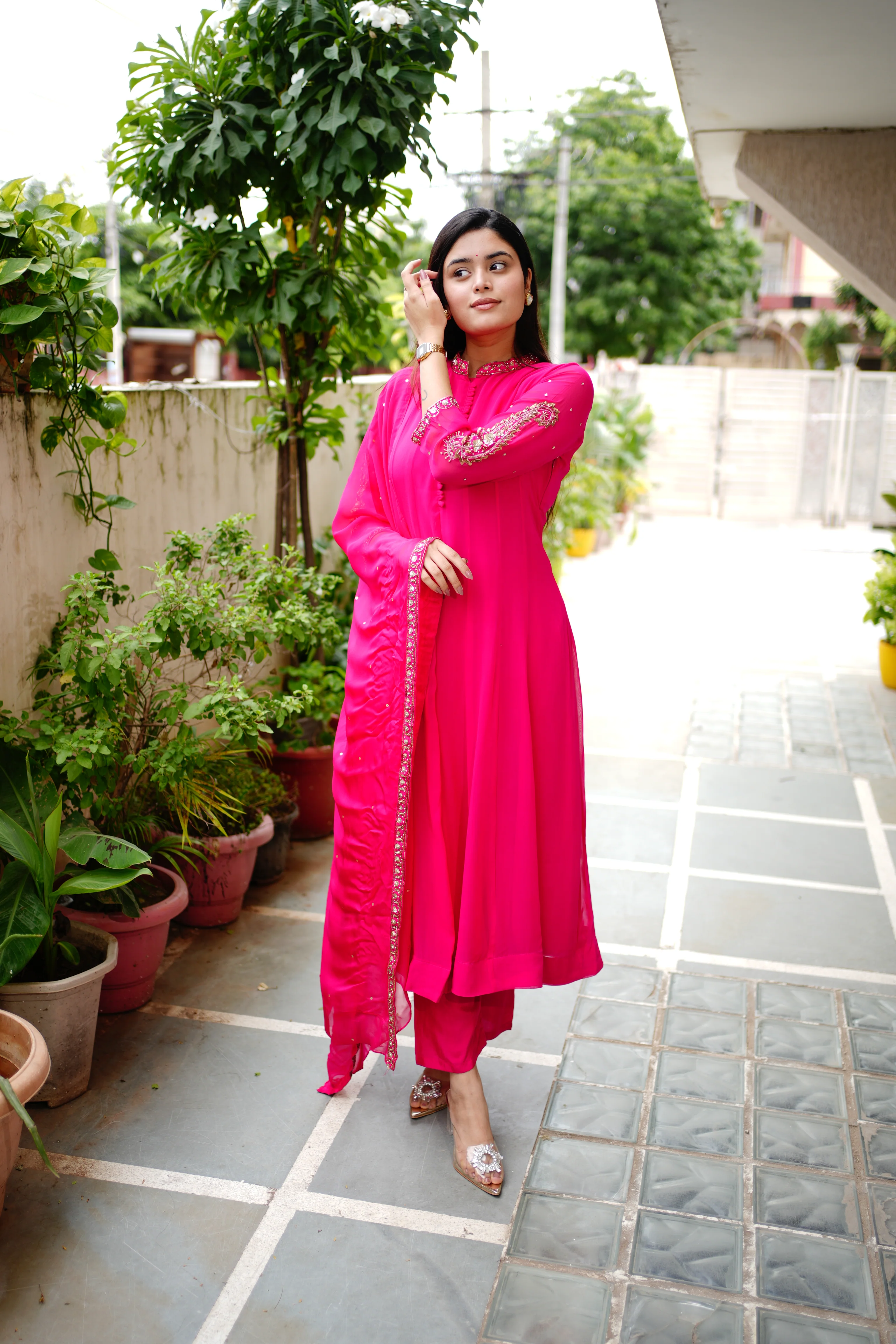 Sahaj Georgette HandEmbroidered Anarkali Set - Image 4