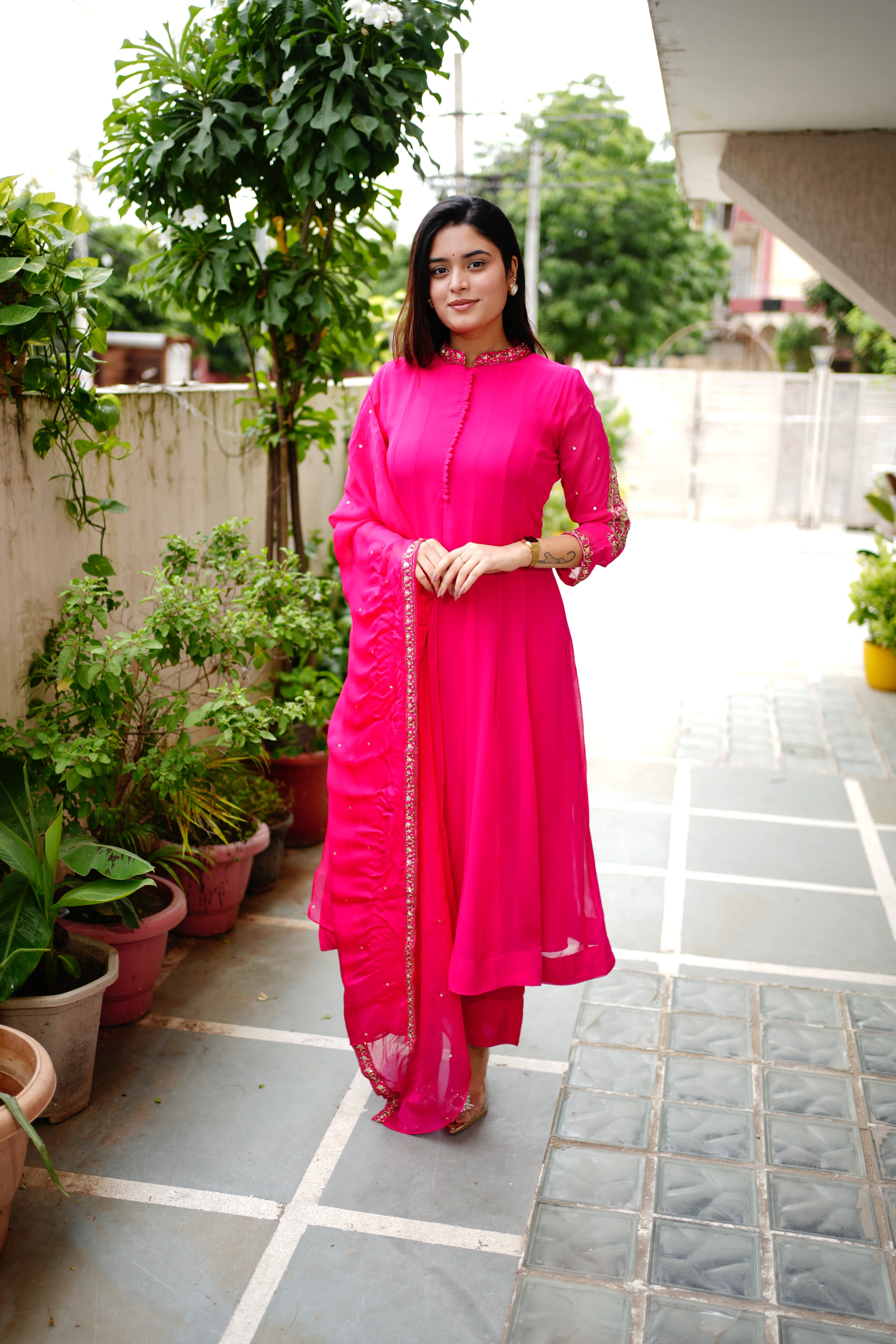 Sahaj Georgette HandEmbroidered Anarkali Set - Image 5