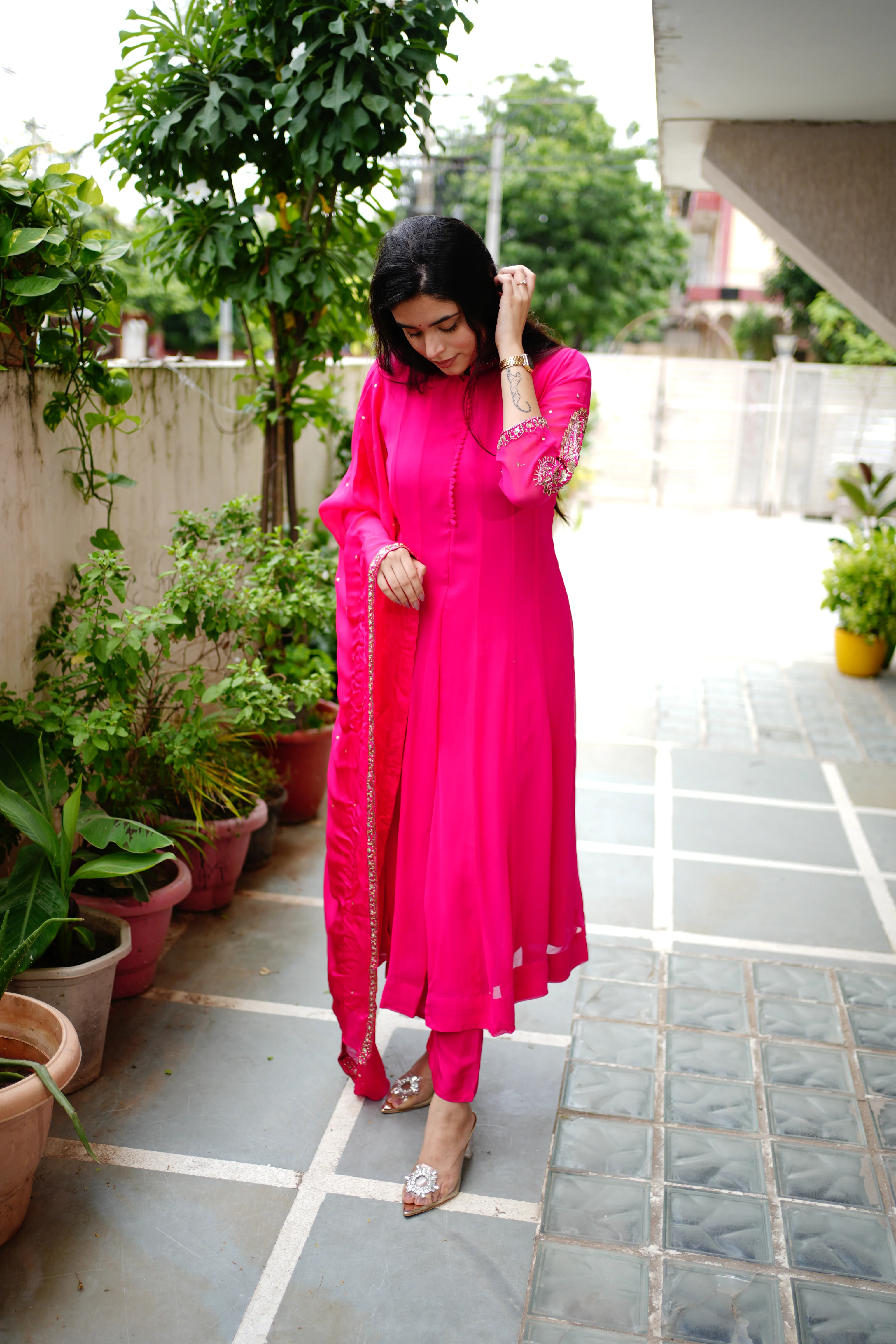 Sahaj Georgette HandEmbroidered Anarkali Set - Image 7