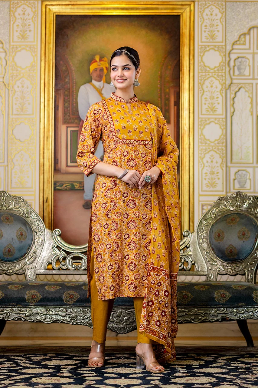 Sajda Cotton Embroidered Pant Set