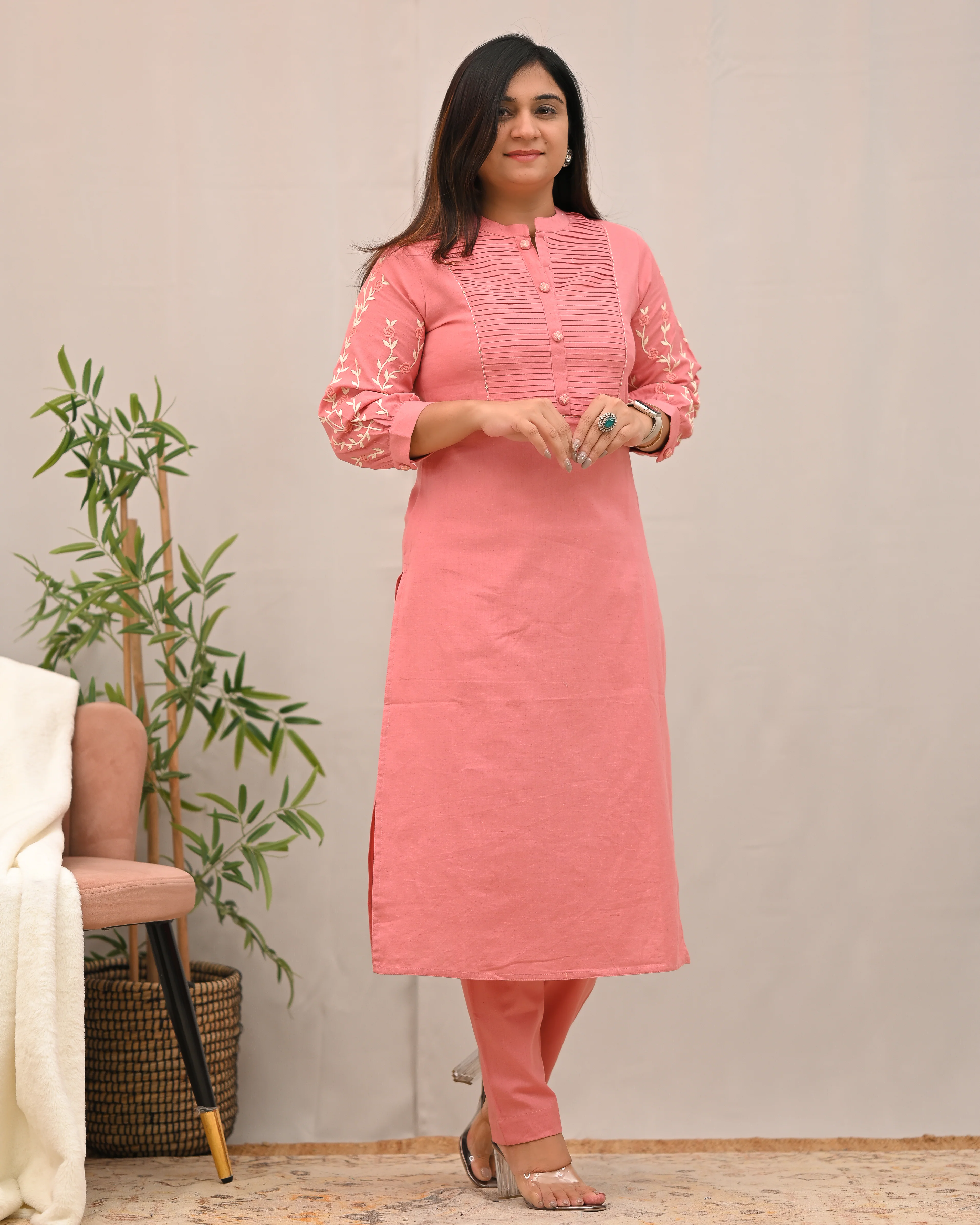 Samiksha Cotton Embroidered Pant Set - Image 10