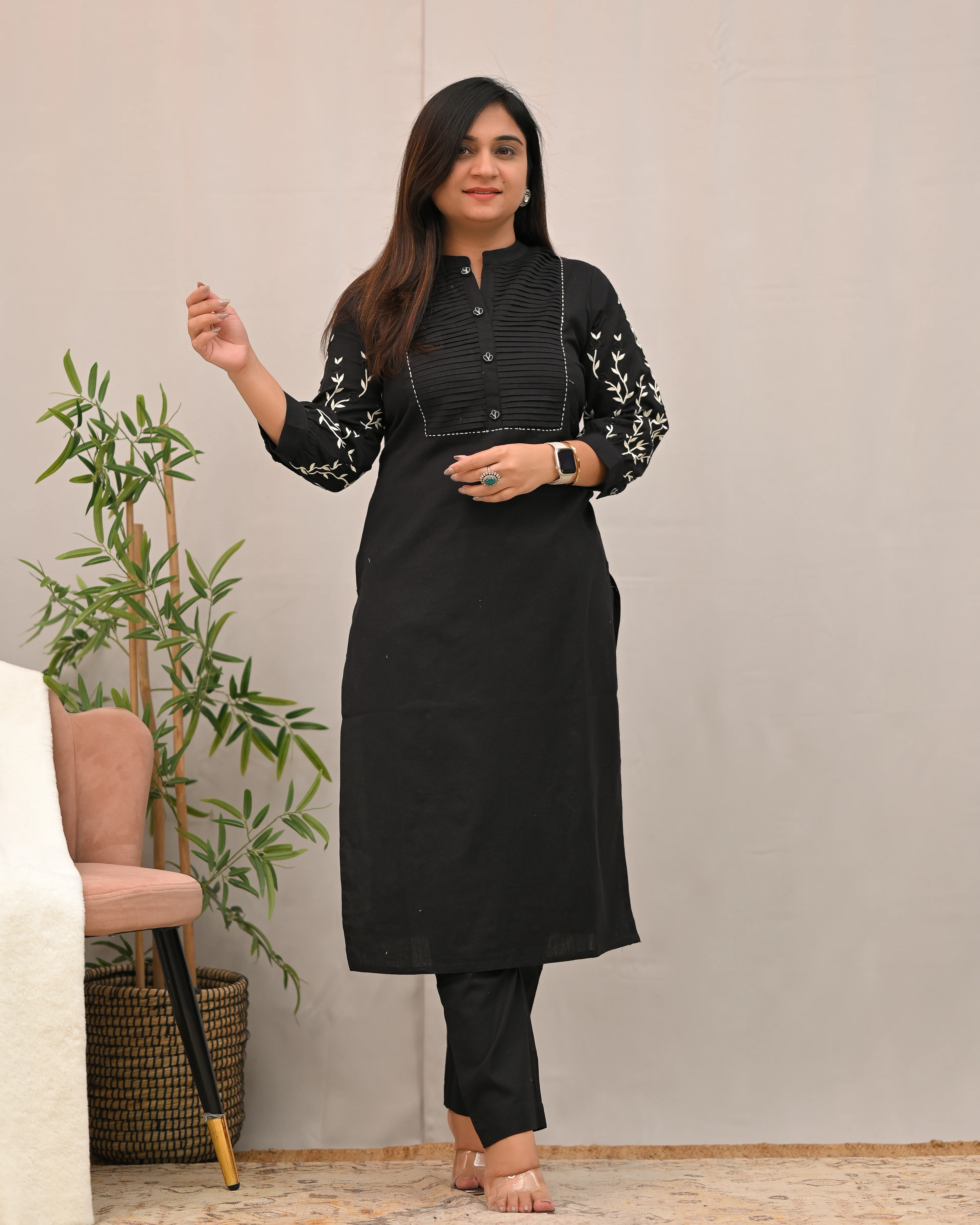 Samiksha Cotton Embroidered Pant Set - Image 11