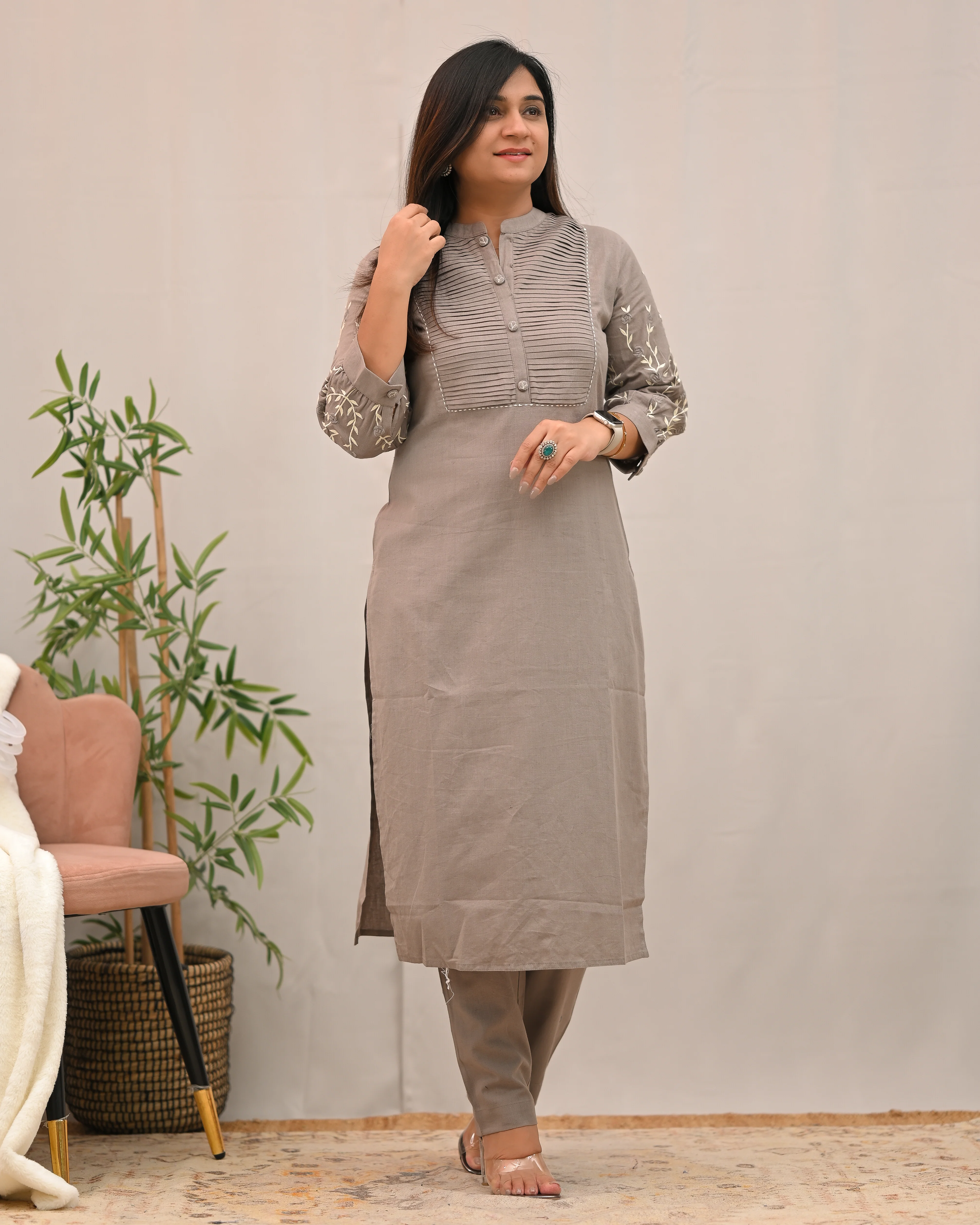Samiksha Cotton Embroidered Pant Set - Image 13