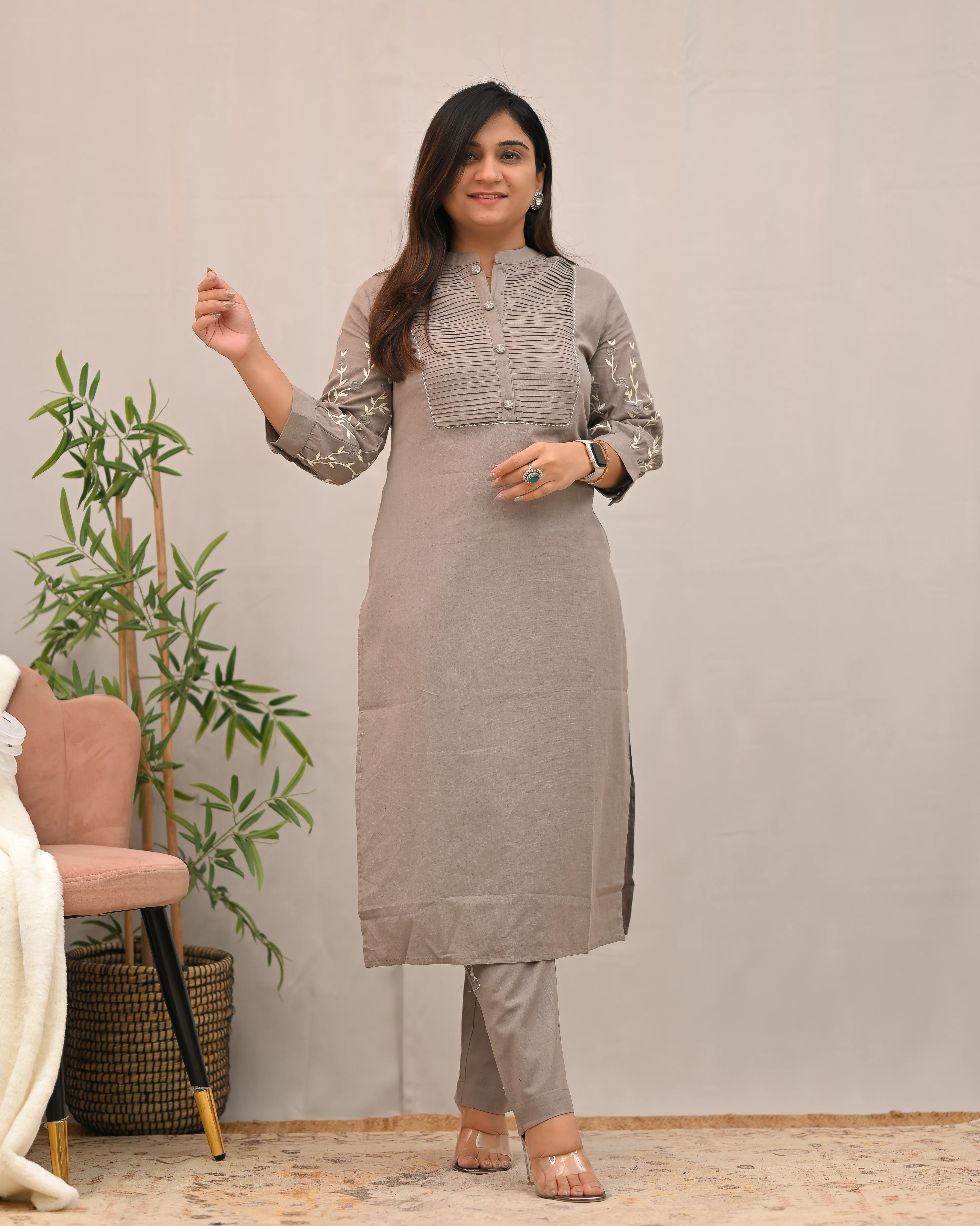 Samiksha Cotton Embroidered Pant Set - Image 14