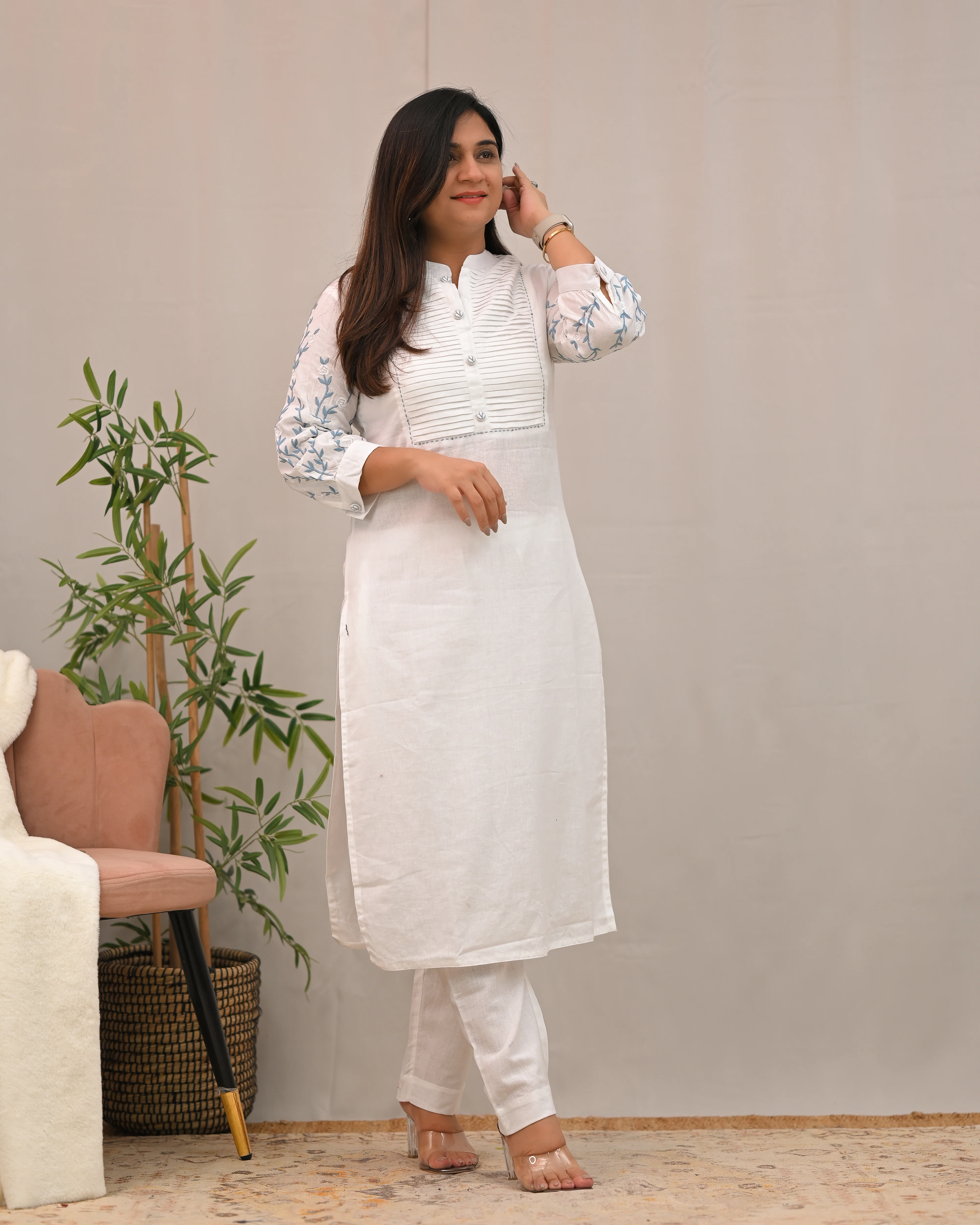Samiksha Cotton Embroidered Pant Set - Image 3