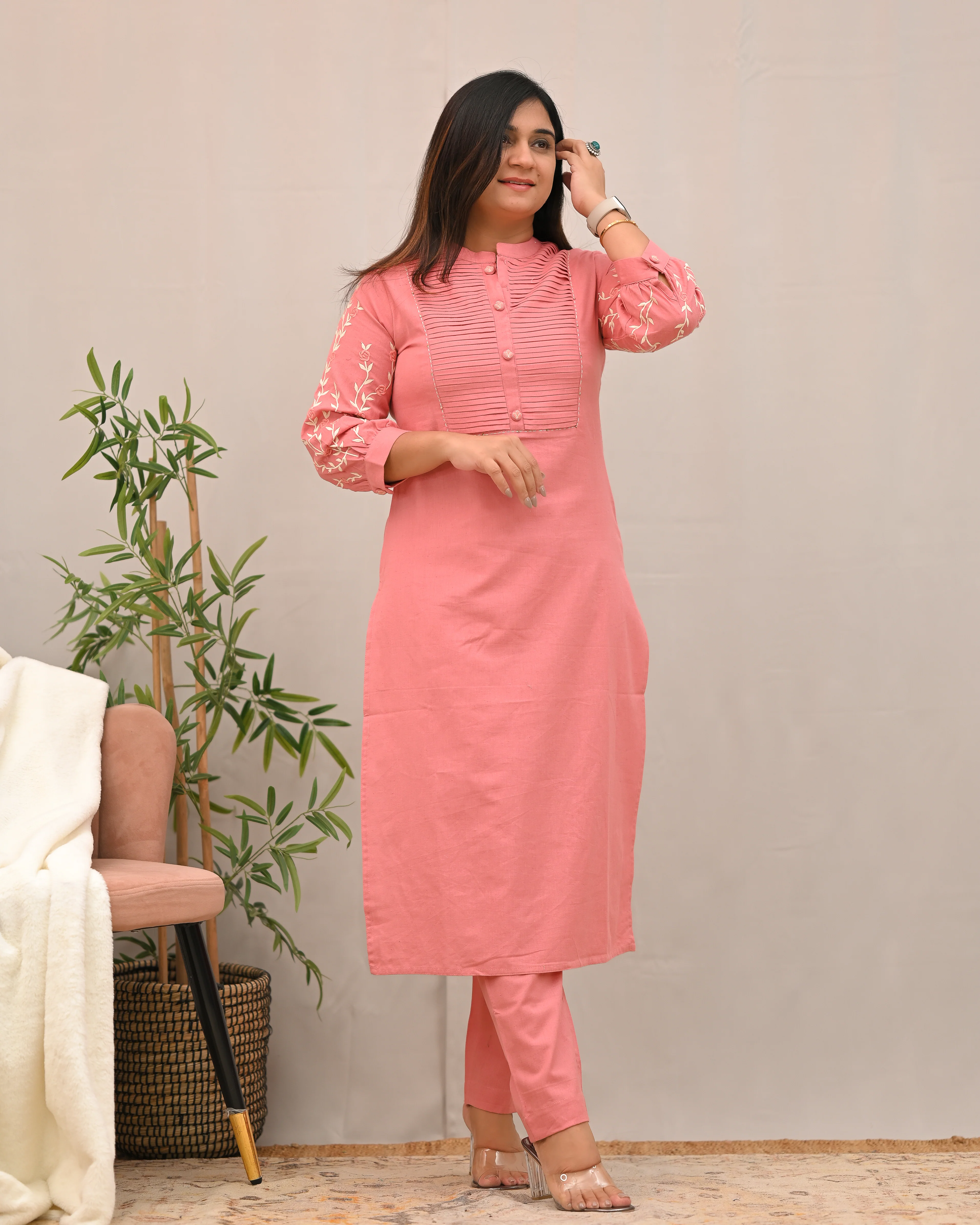 Samiksha Cotton Embroidered Pant Set - Image 8