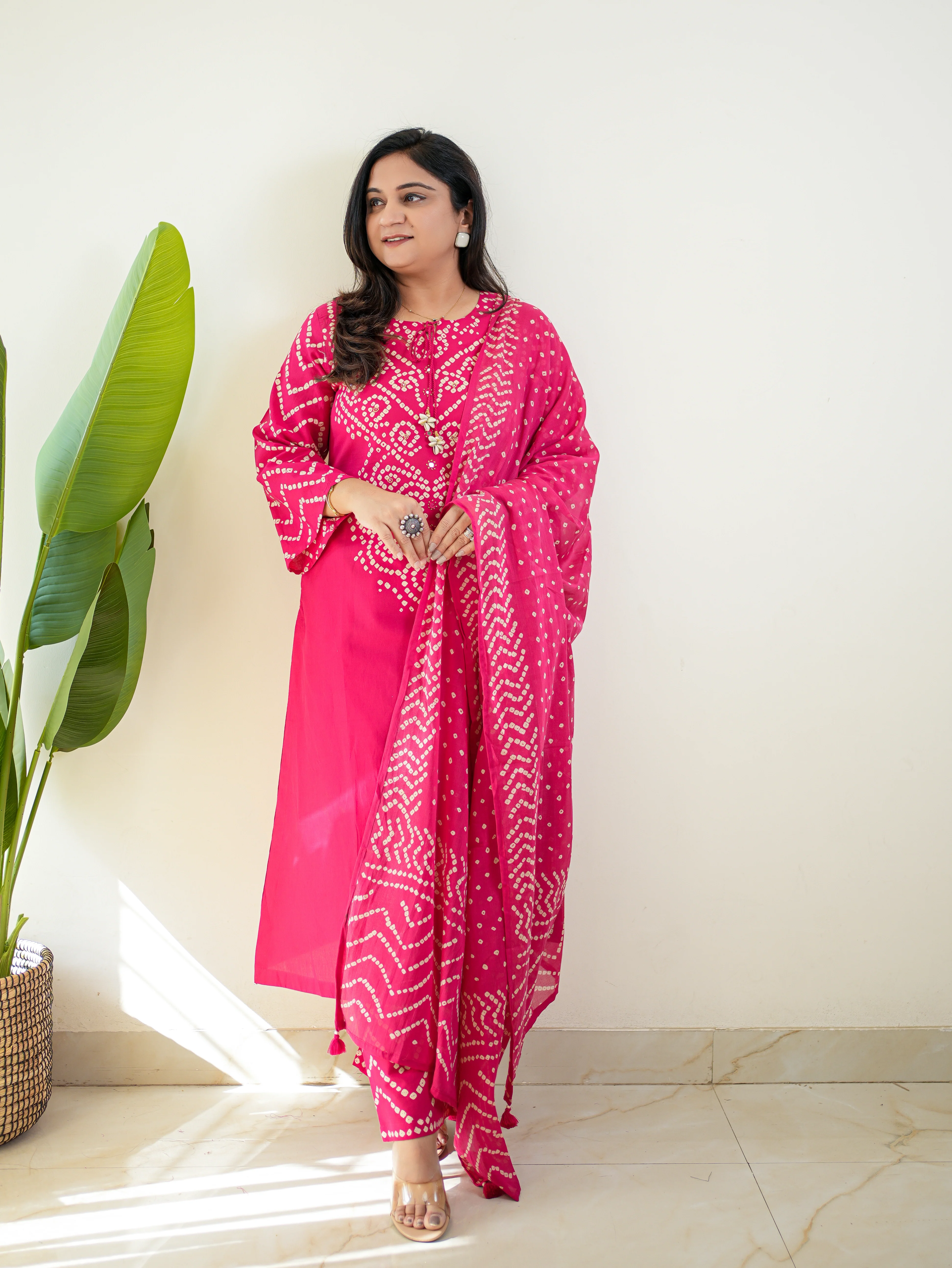 Sanchi Cotton Bandhani Straight Pant Set - Image 15