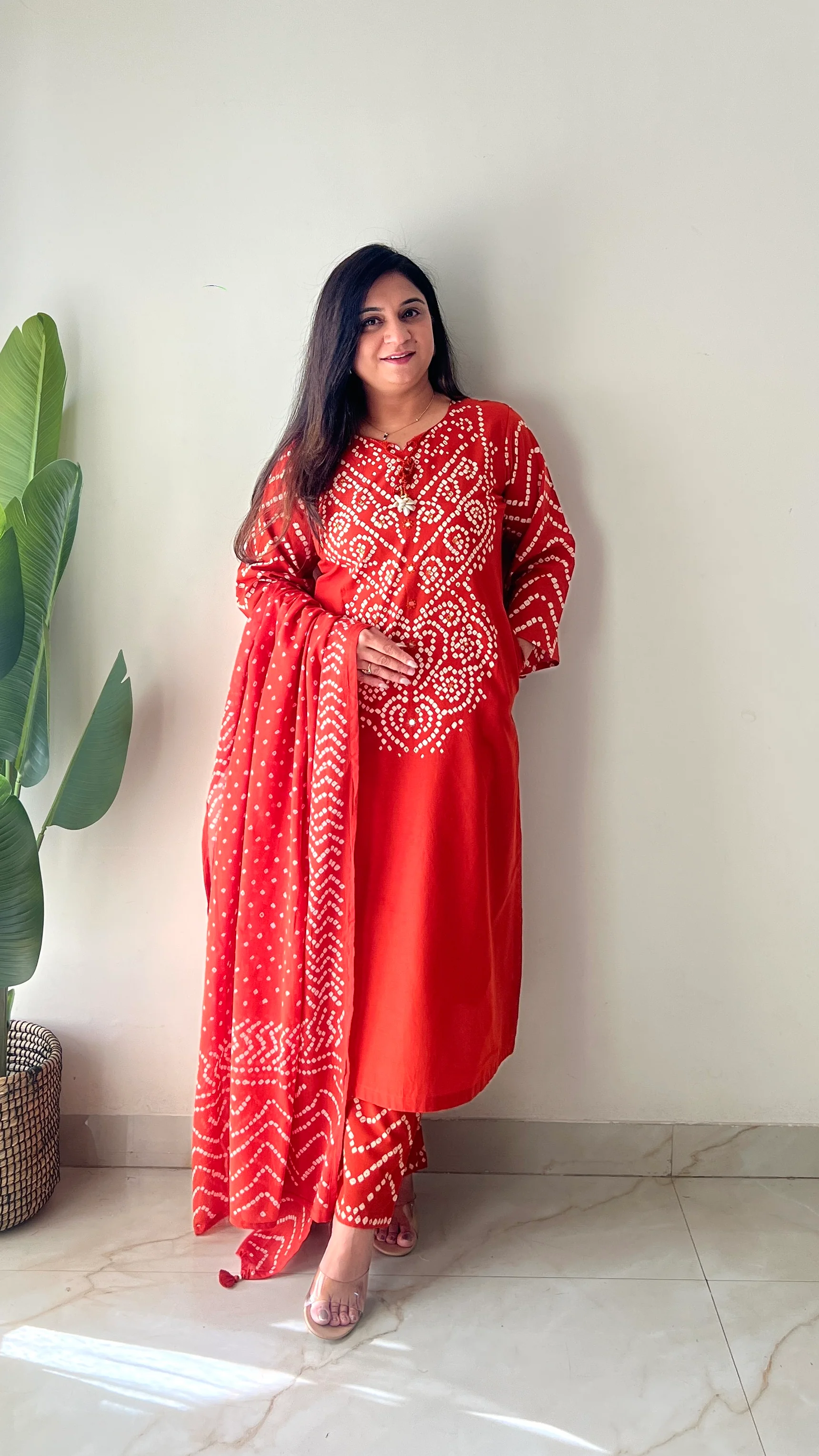 Sanchi Cotton Bandhani Straight Pant Set - Image 19