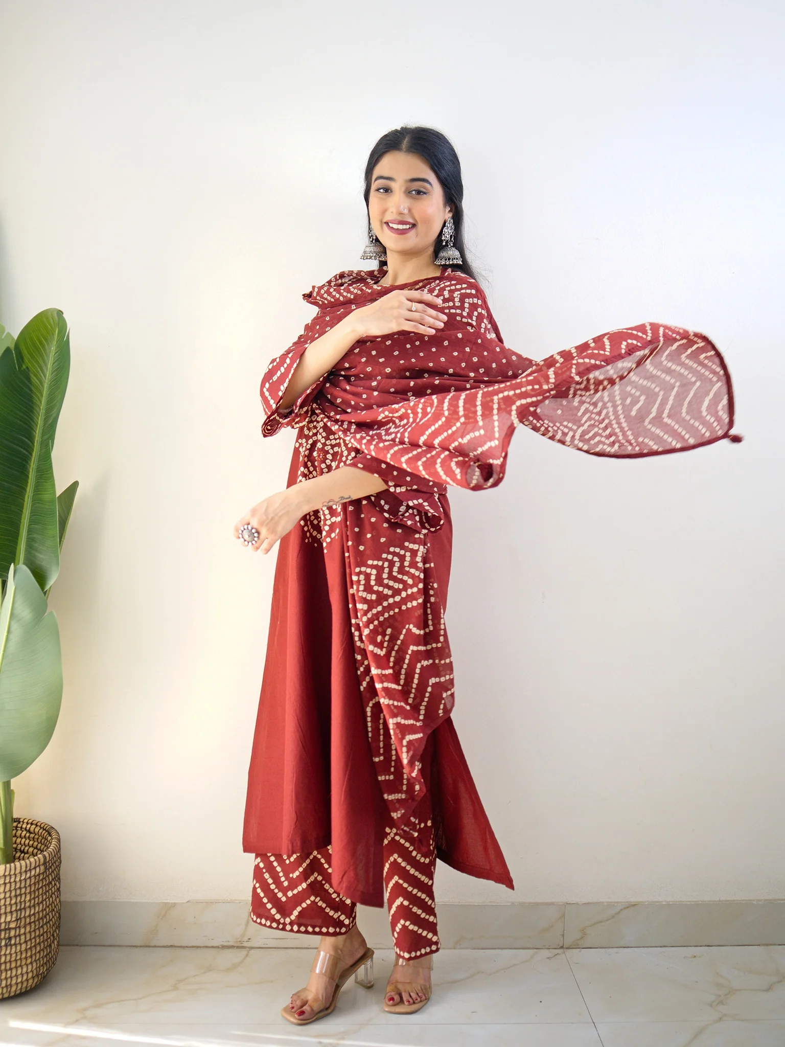 Sanchi Cotton Bandhani Straight Pant Set - Image 47