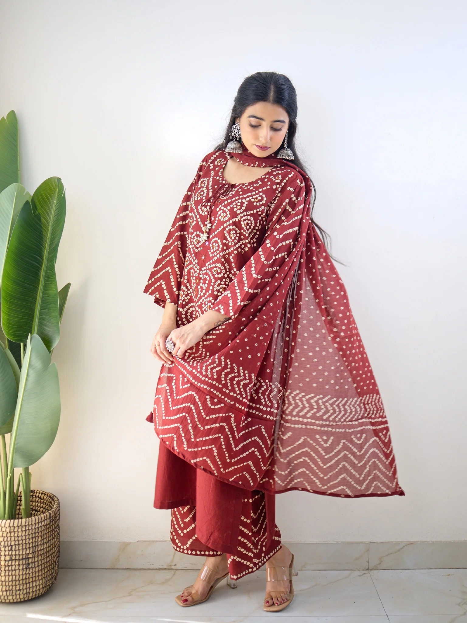 Sanchi Cotton Bandhani Straight Pant Set - Image 50