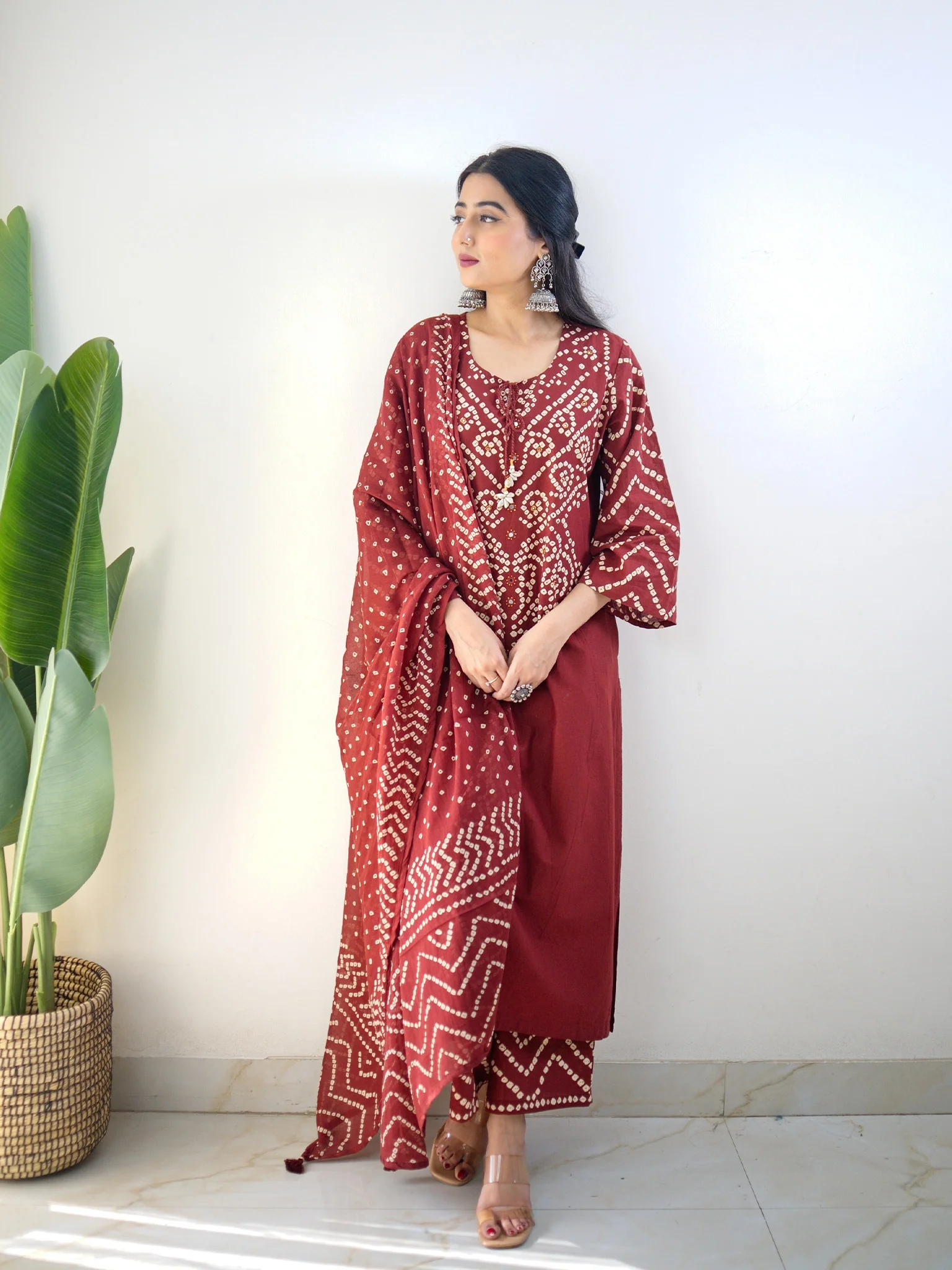Sanchi Cotton Bandhani Straight Pant Set - Image 51