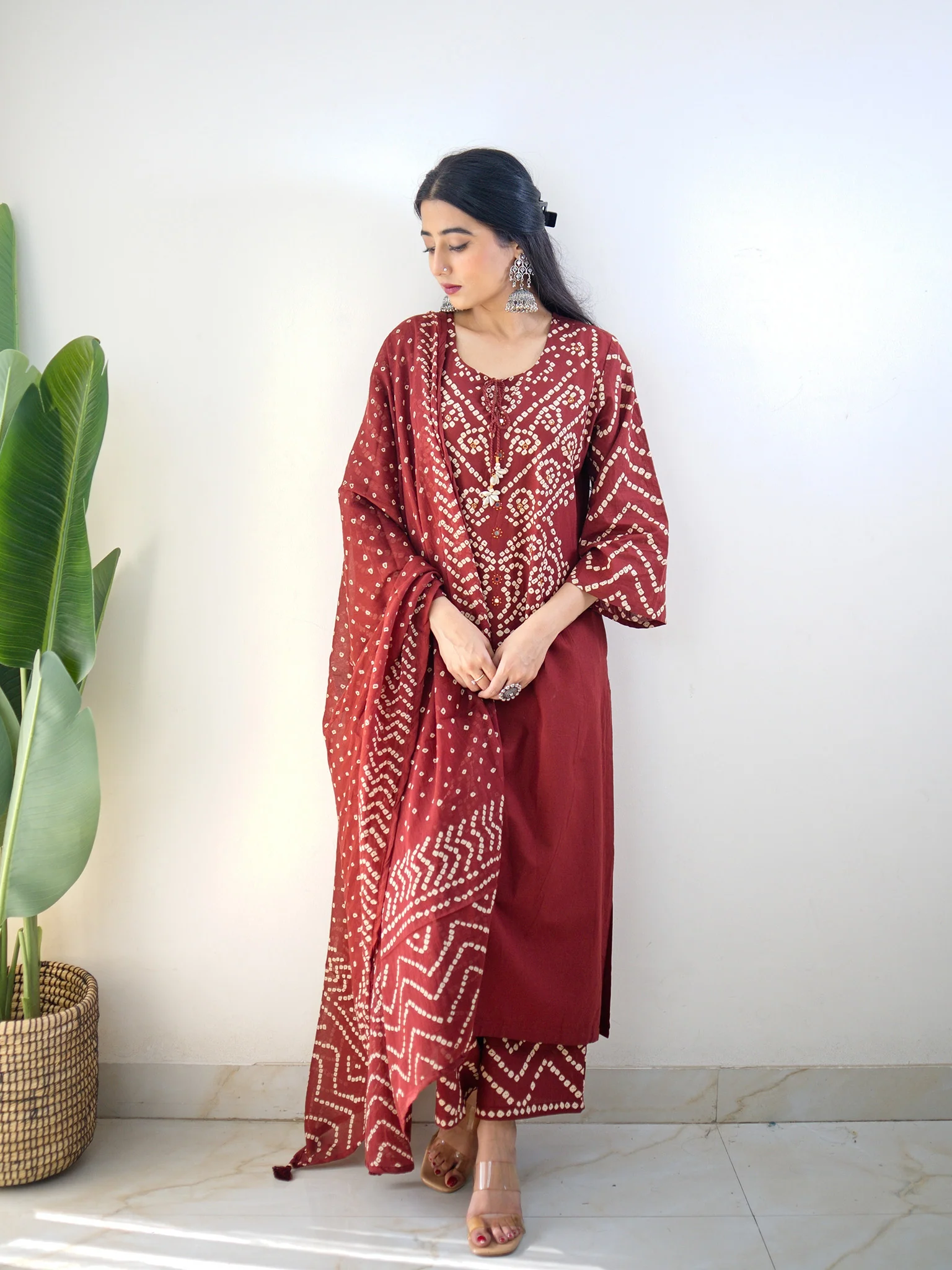 Sanchi Cotton Bandhani Straight Pant Set - Image 52