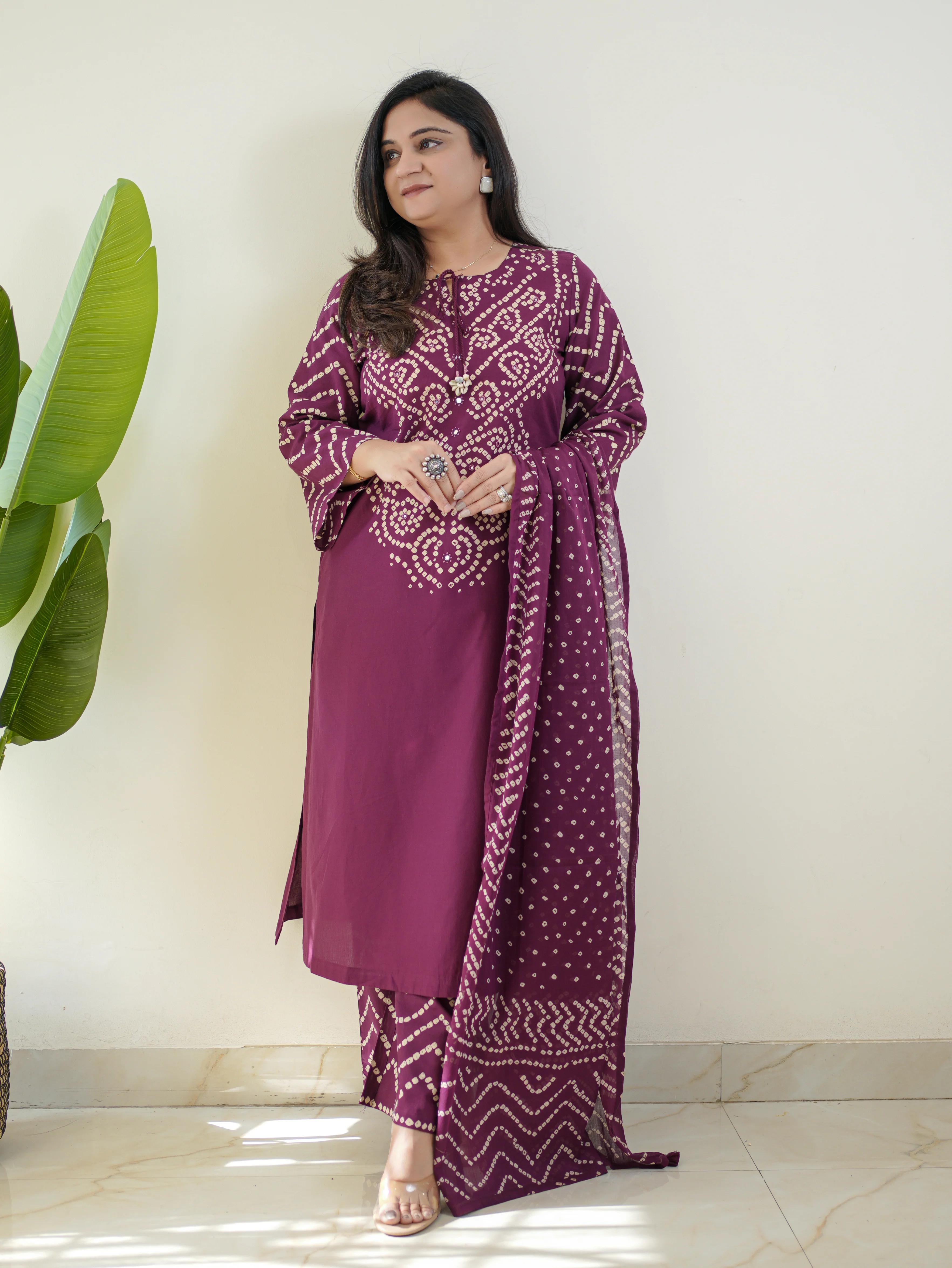 Sanchi Cotton Bandhani Straight Pant Set - Image 7