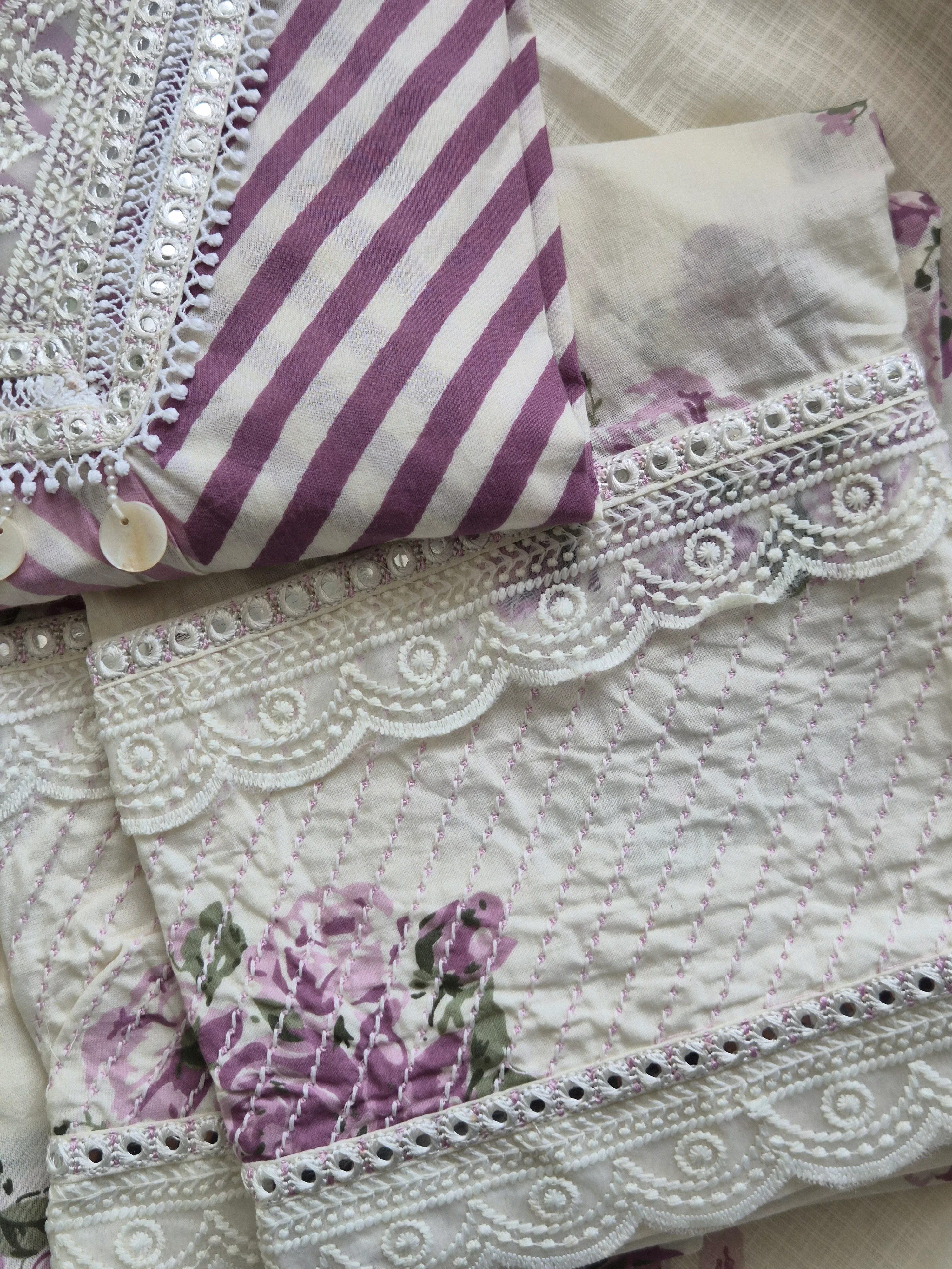 Sara Leheriya Cotton Detailed Farshi Salwar Set - Image 16