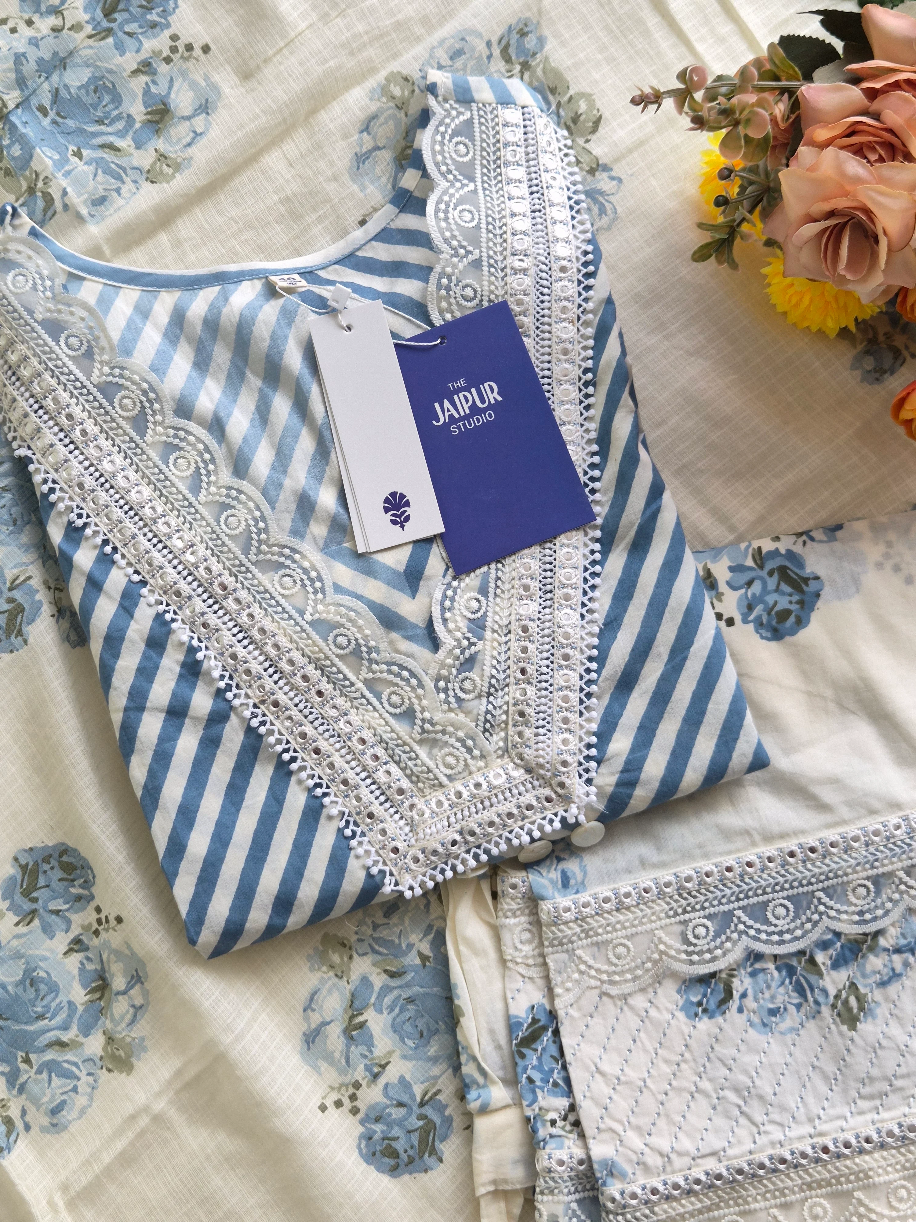 Sara Leheriya Cotton Detailed Farshi Salwar Set - Image 19