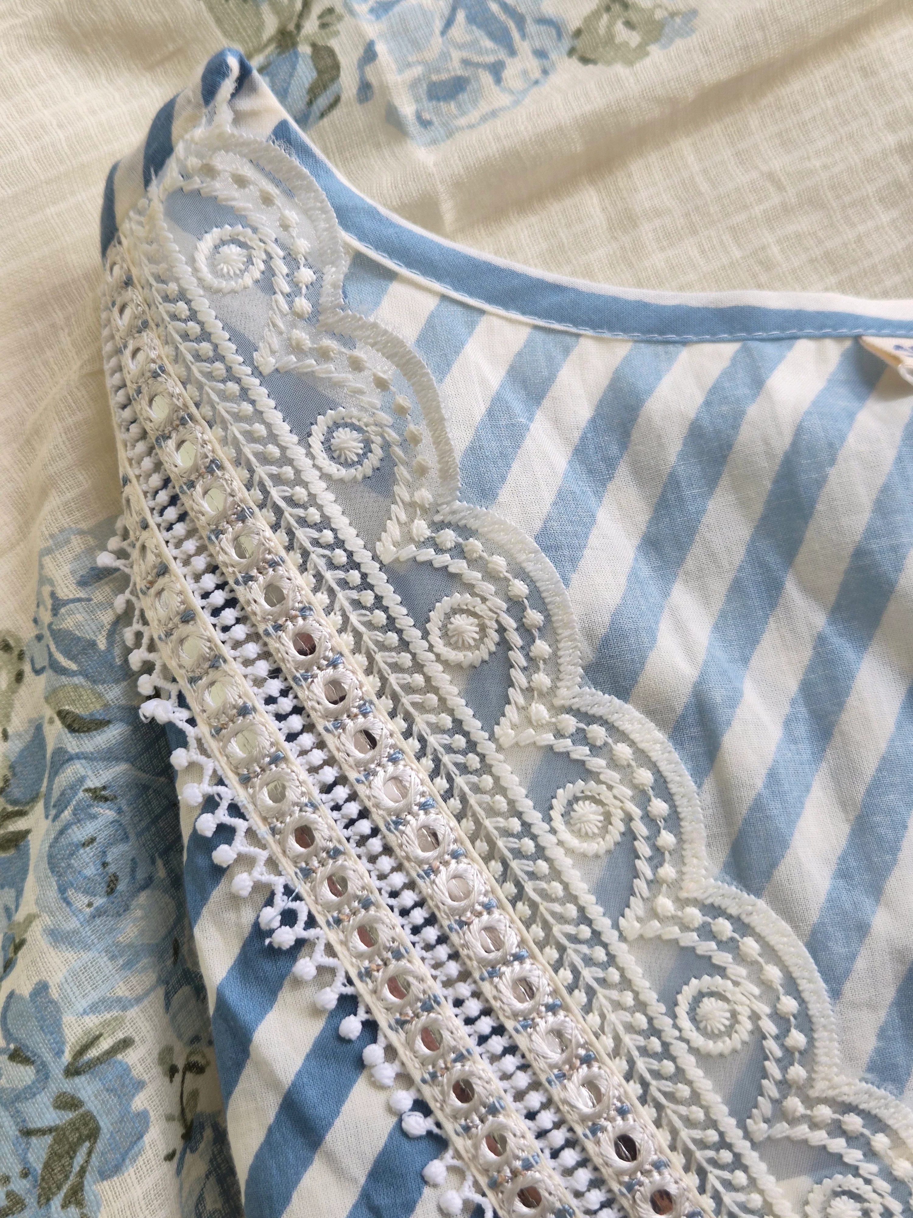 Sara Leheriya Cotton Detailed Farshi Salwar Set - Image 20