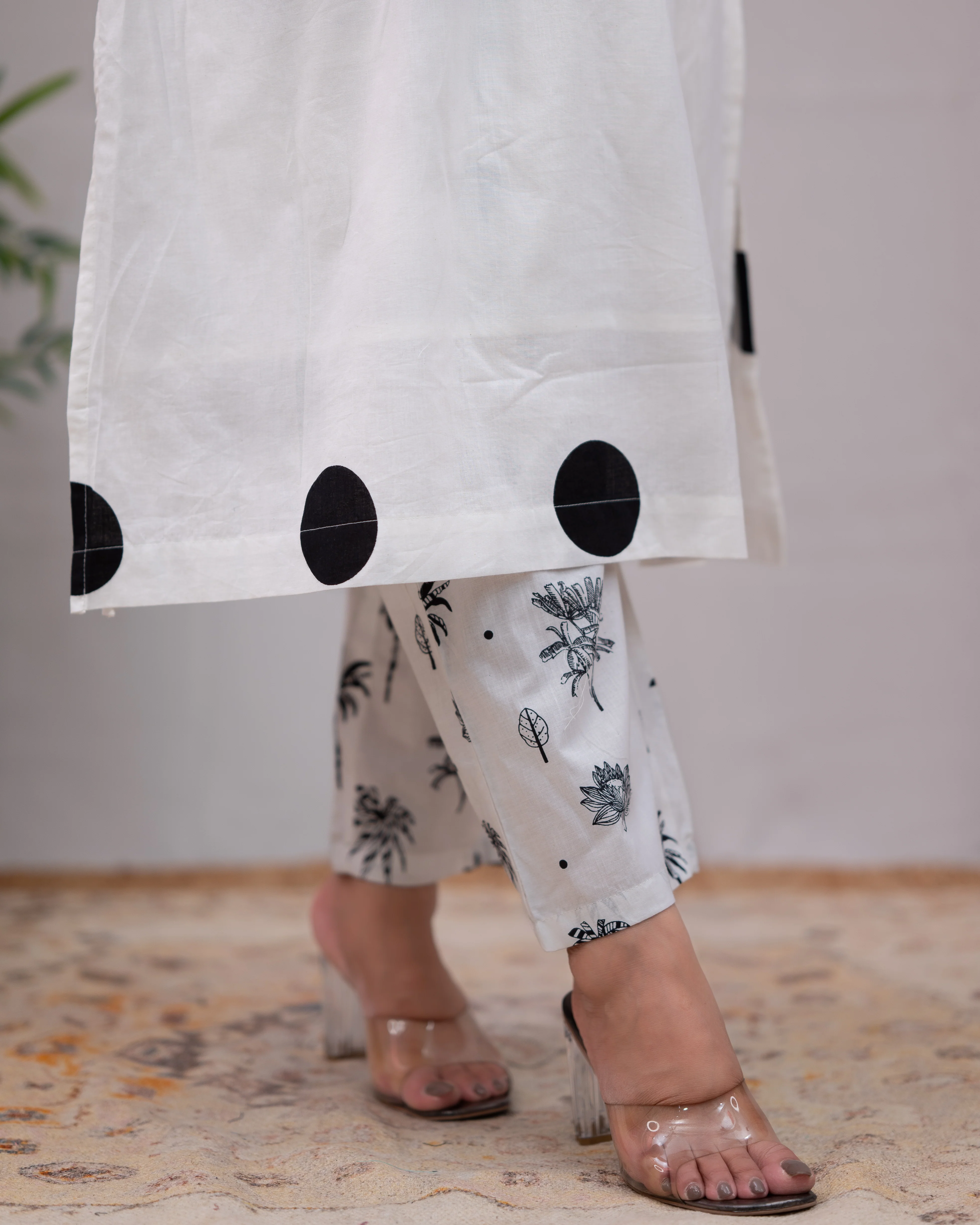 Sara Polka Print Mul Cotton A-line Coord Set - Image 4