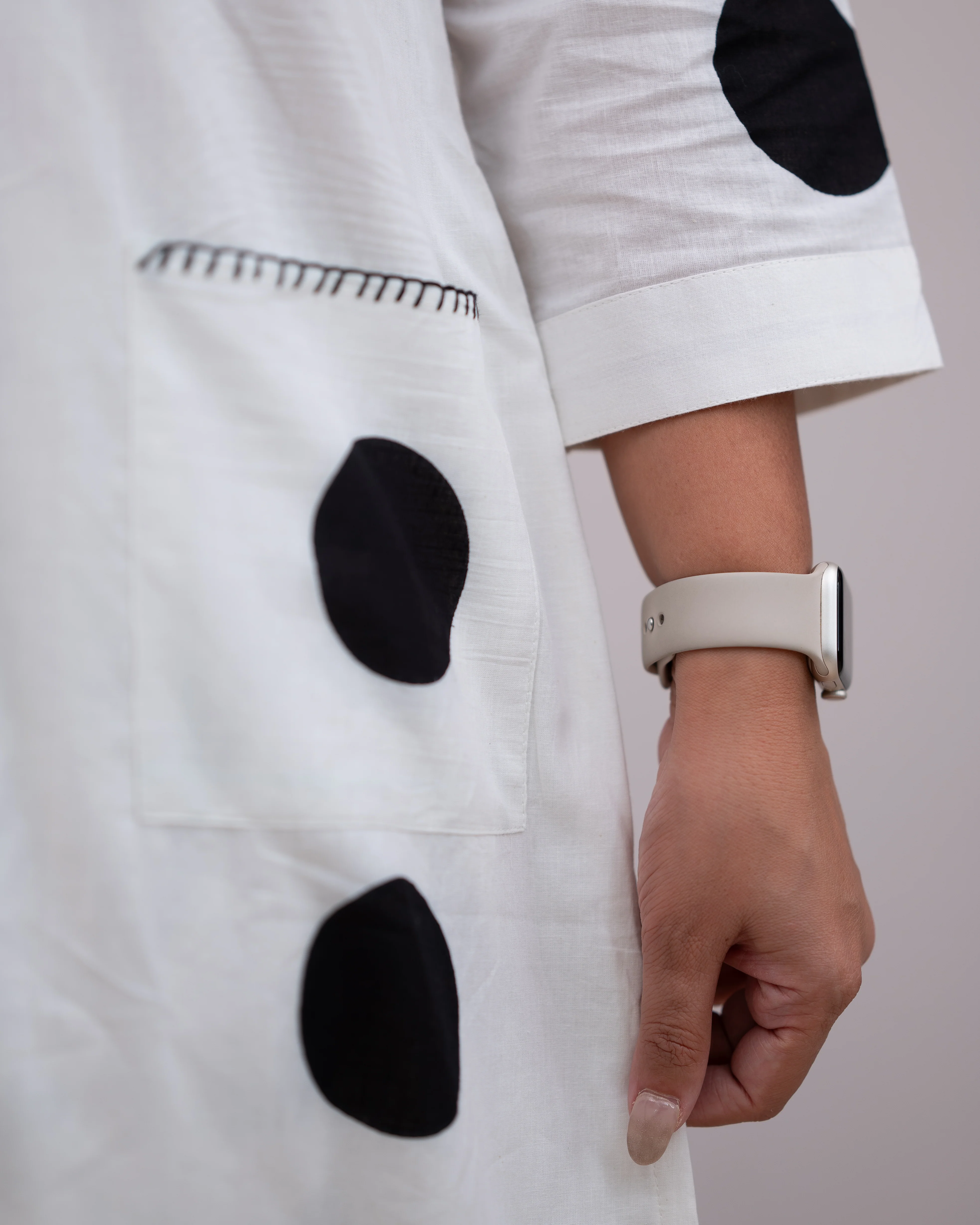 Sara Polka Print Mul Cotton A-line Coord Set - Image 5