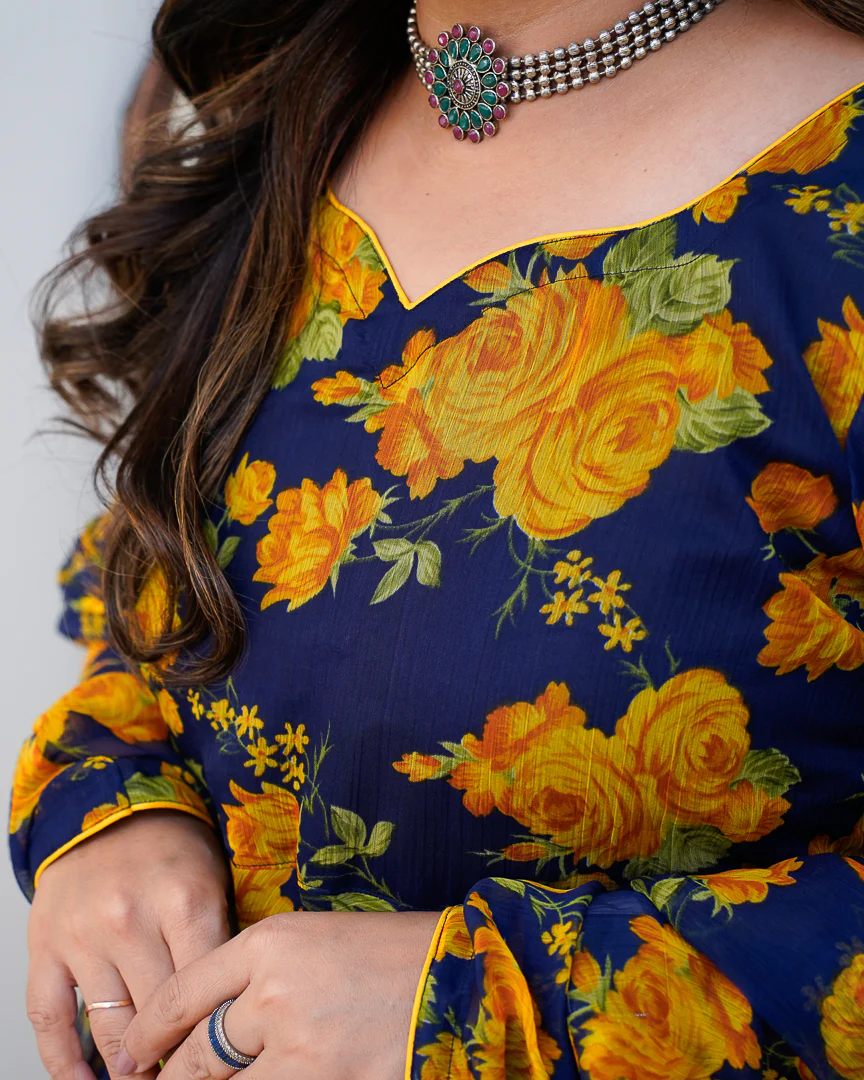 Shibani Floral Chiffon Anarkali Set - Image 7