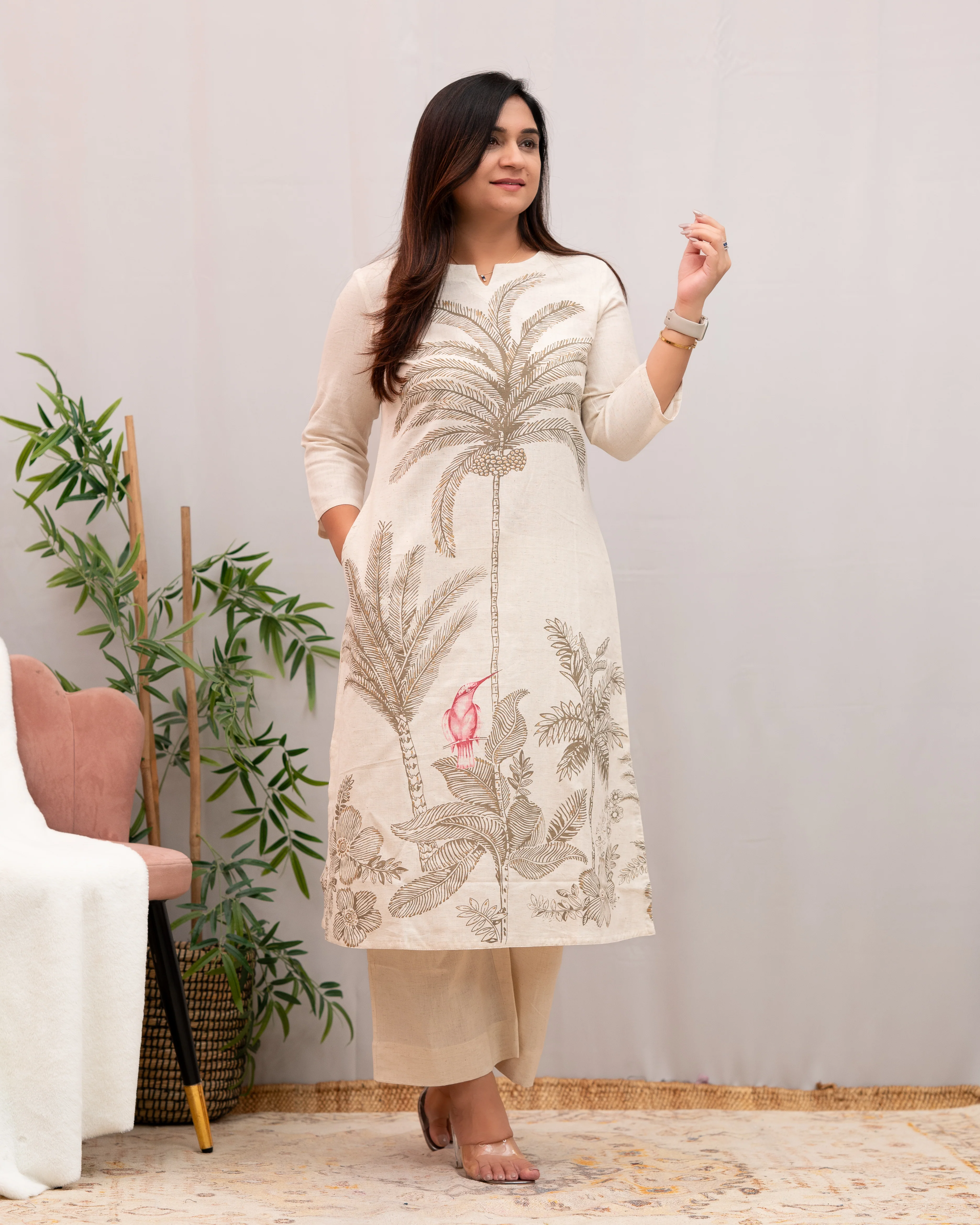 Sia Cotton A-line Pant Set - Image 3