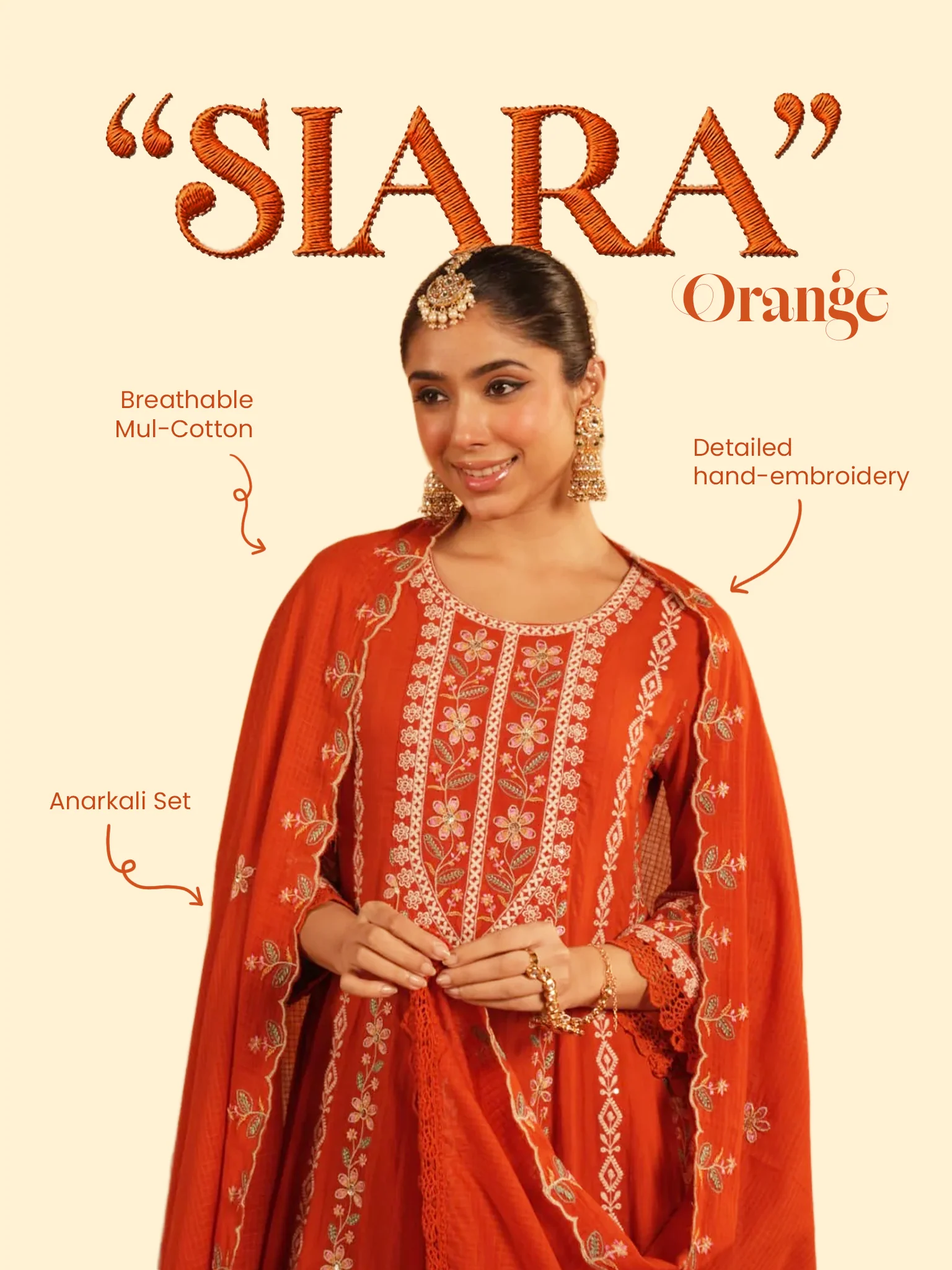 Siara Mul Cotton Embroidered Anarkali Set