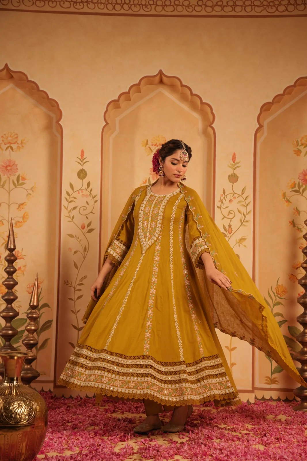 Siara Mul Cotton Embroidered Anarkali Set - Image 8