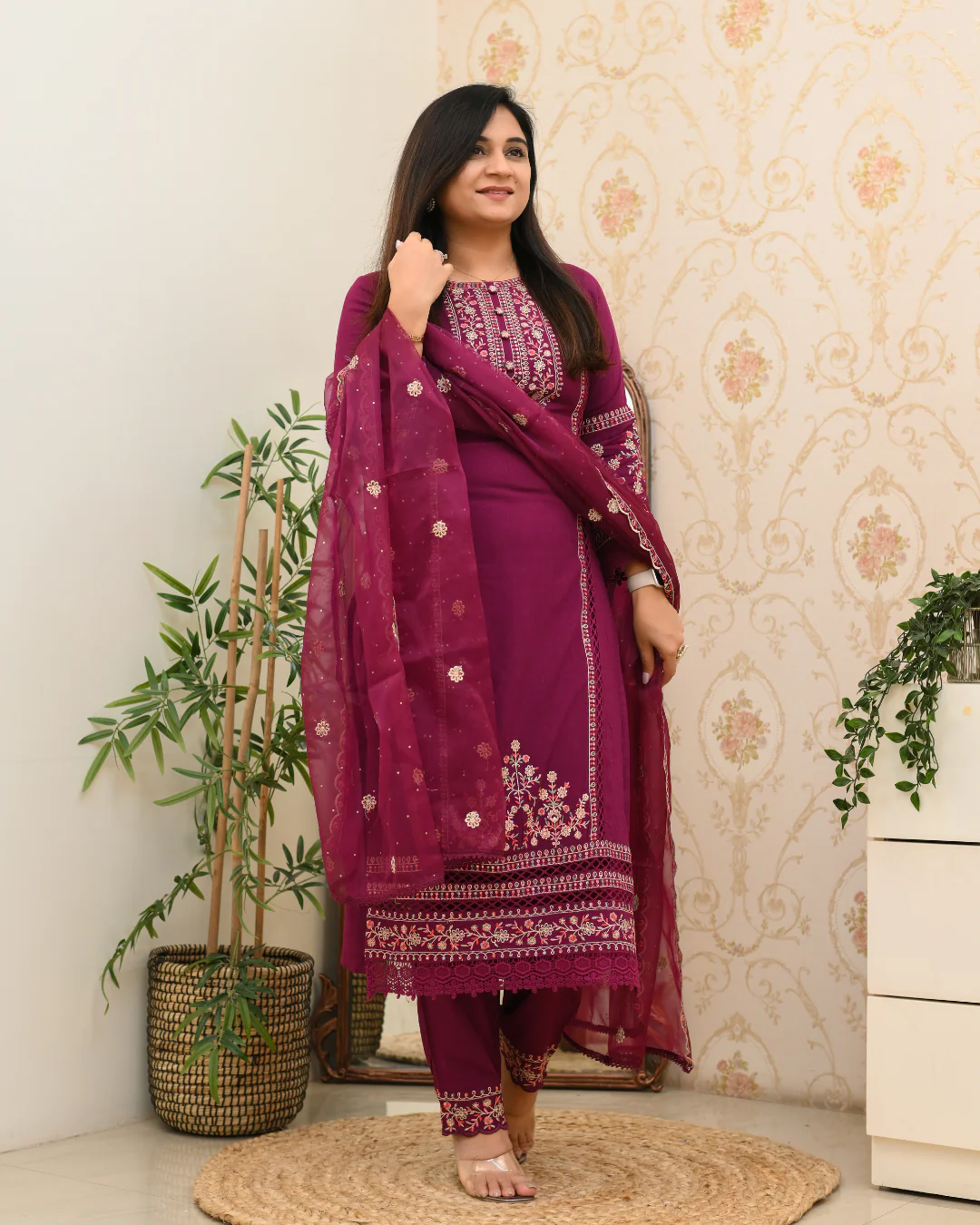 Sohanika Rayon Embroidered Straight Suit - Image 6