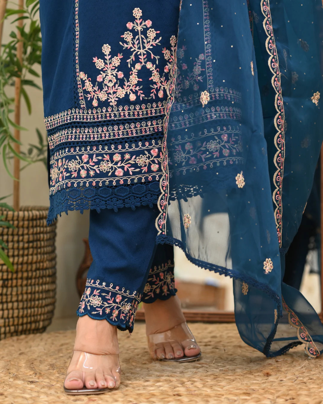 Sohanika Rayon Embroidered Straight Suit - Image 9