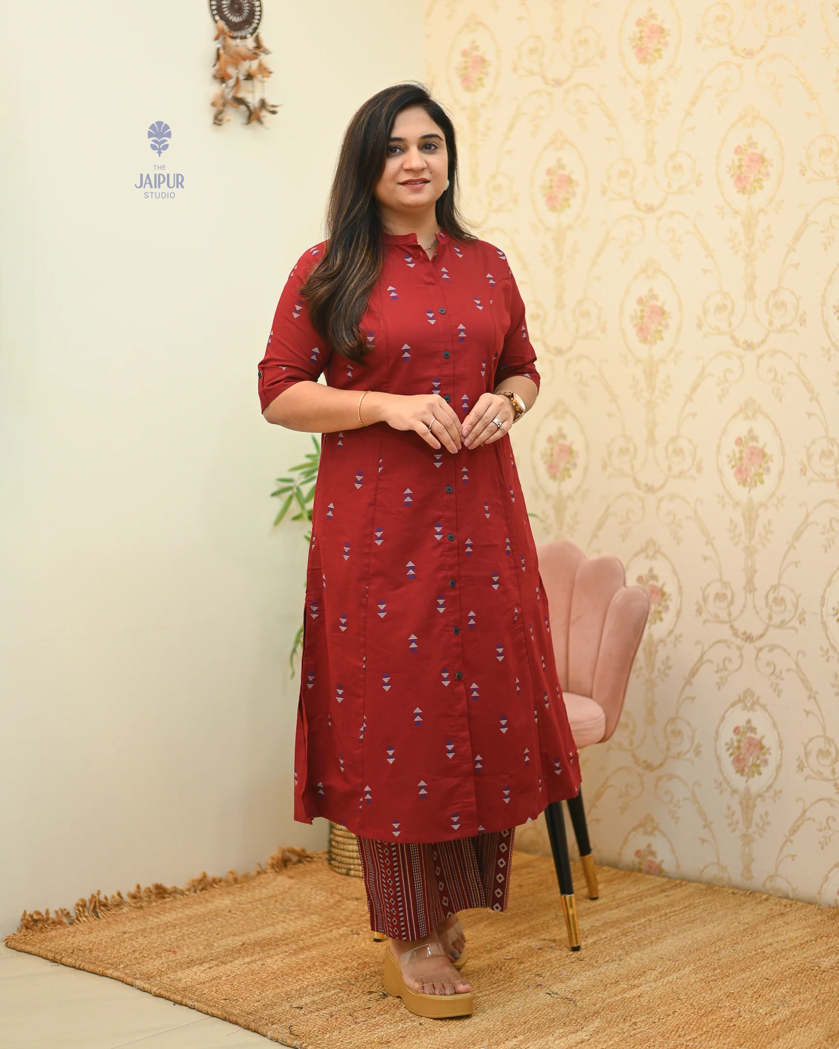 Sonali Cotton Ikkat A-line Coord set - Image 9