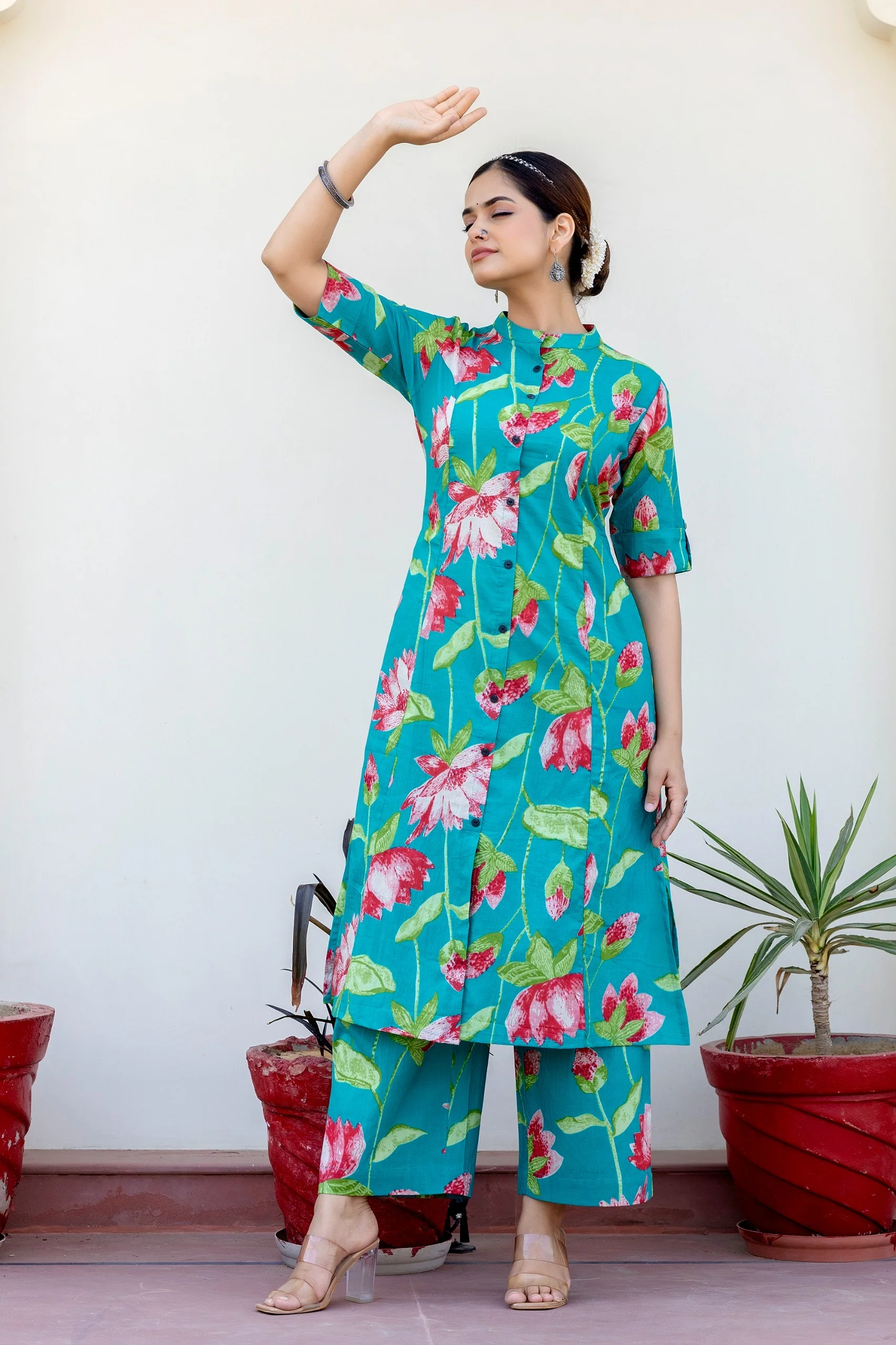 Srujana Floral Summerish A-line Coord Set - Image 6