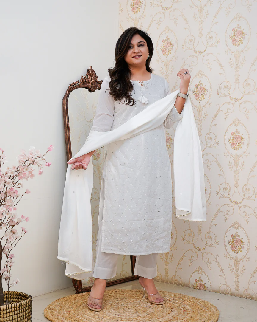 Summerish Mul Cotton Embroidered Pant Set - Image 2