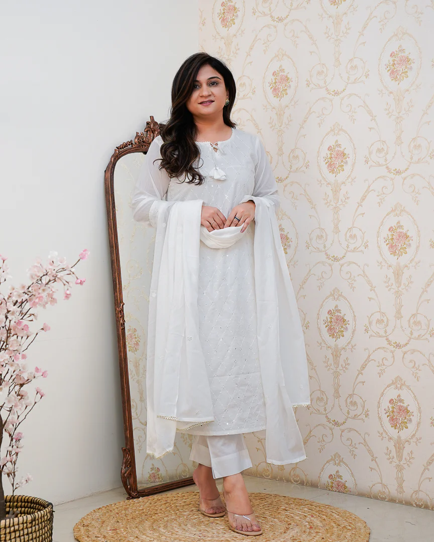 Summerish Mul Cotton Embroidered Pant Set - Image 3