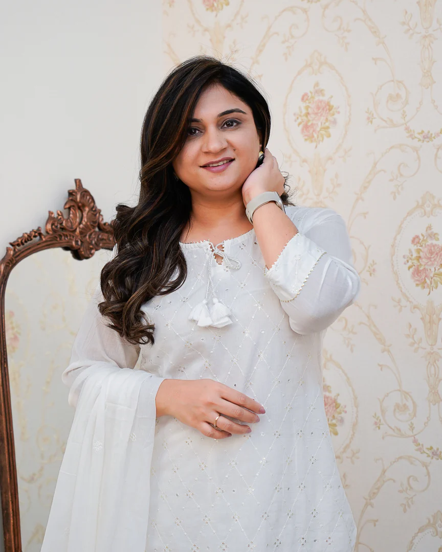 Summerish Mul Cotton Embroidered Pant Set - Image 7