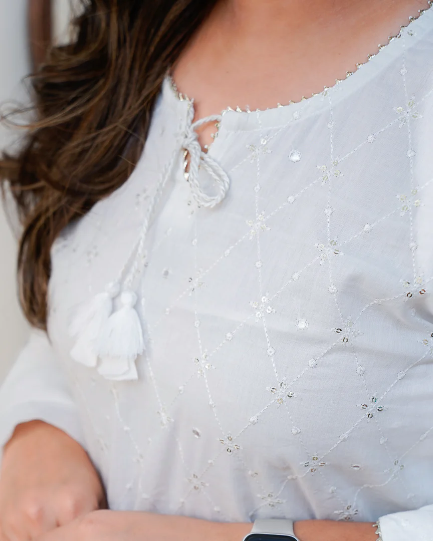 Summerish Mul Cotton Embroidered Pant Set - Image 8