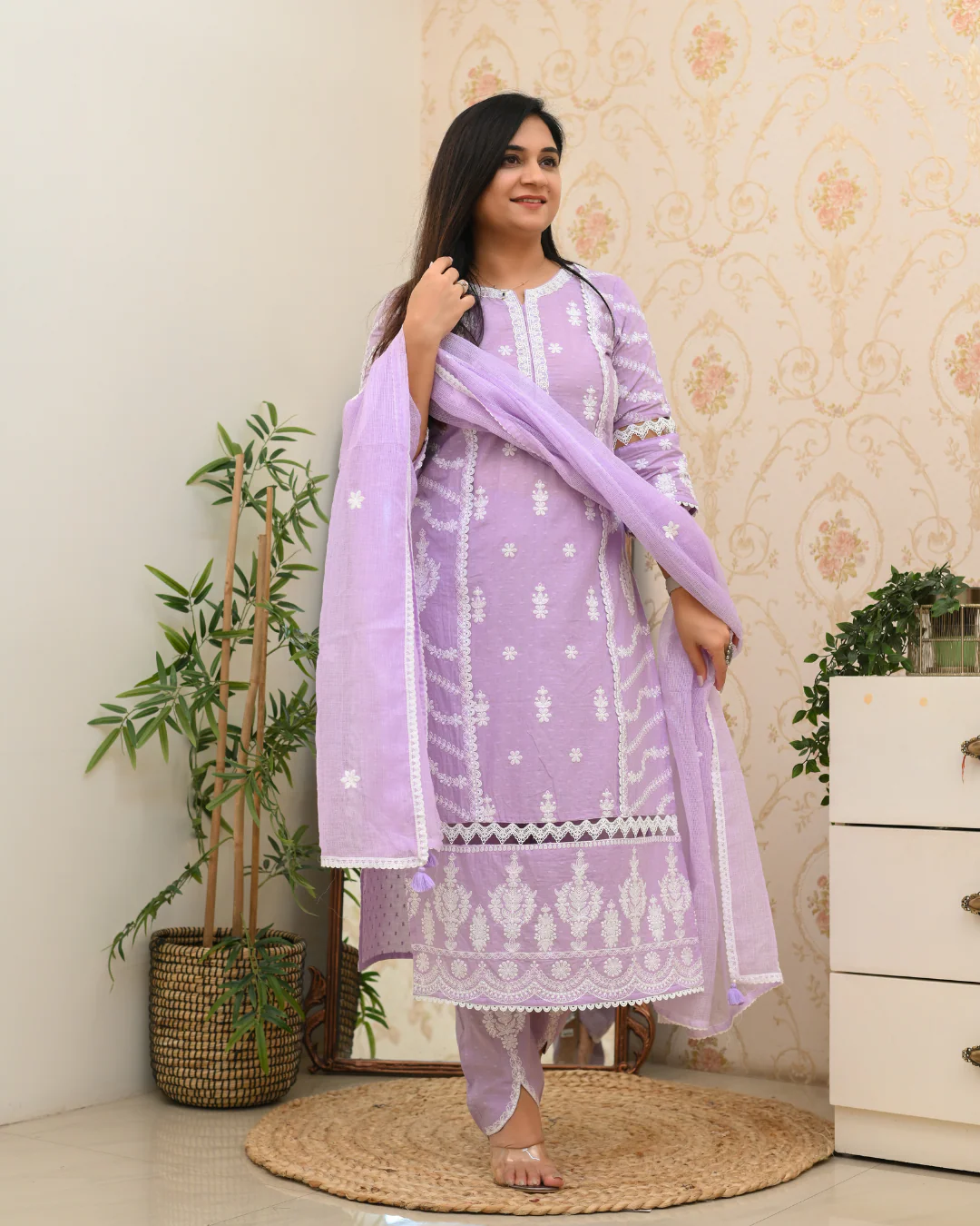 Sunaina Cotton Embroidered Designer Pant Set - Image 3