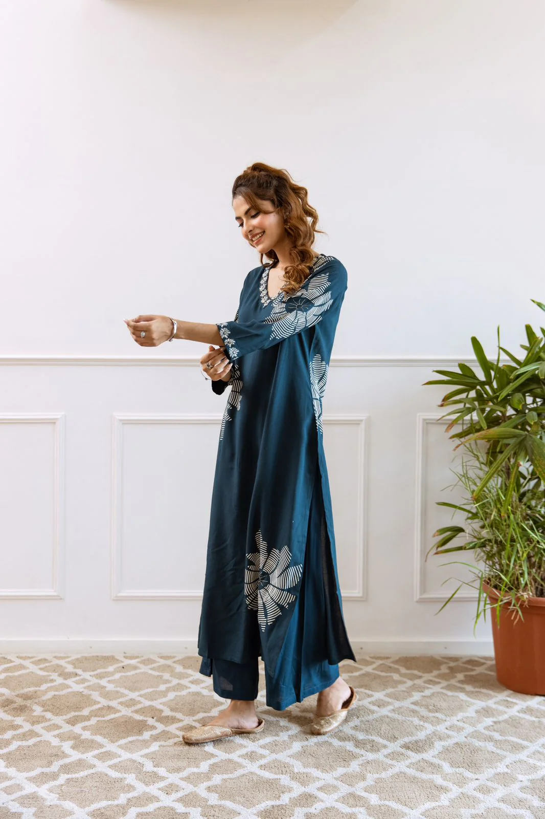 Tansi Rayon Embroidered Plazo Set - Image 4