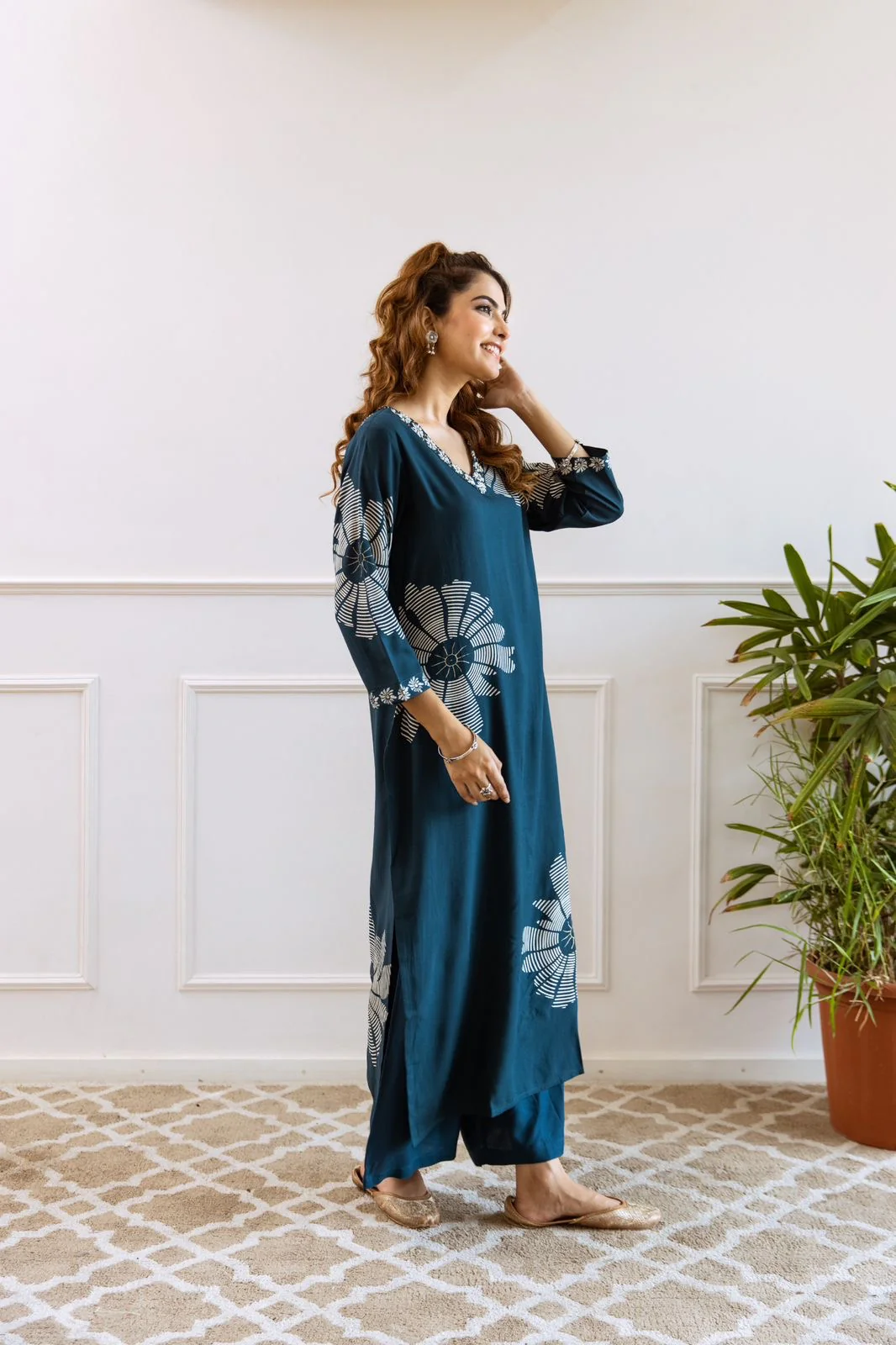 Tansi Rayon Embroidered Plazo Set - Image 6